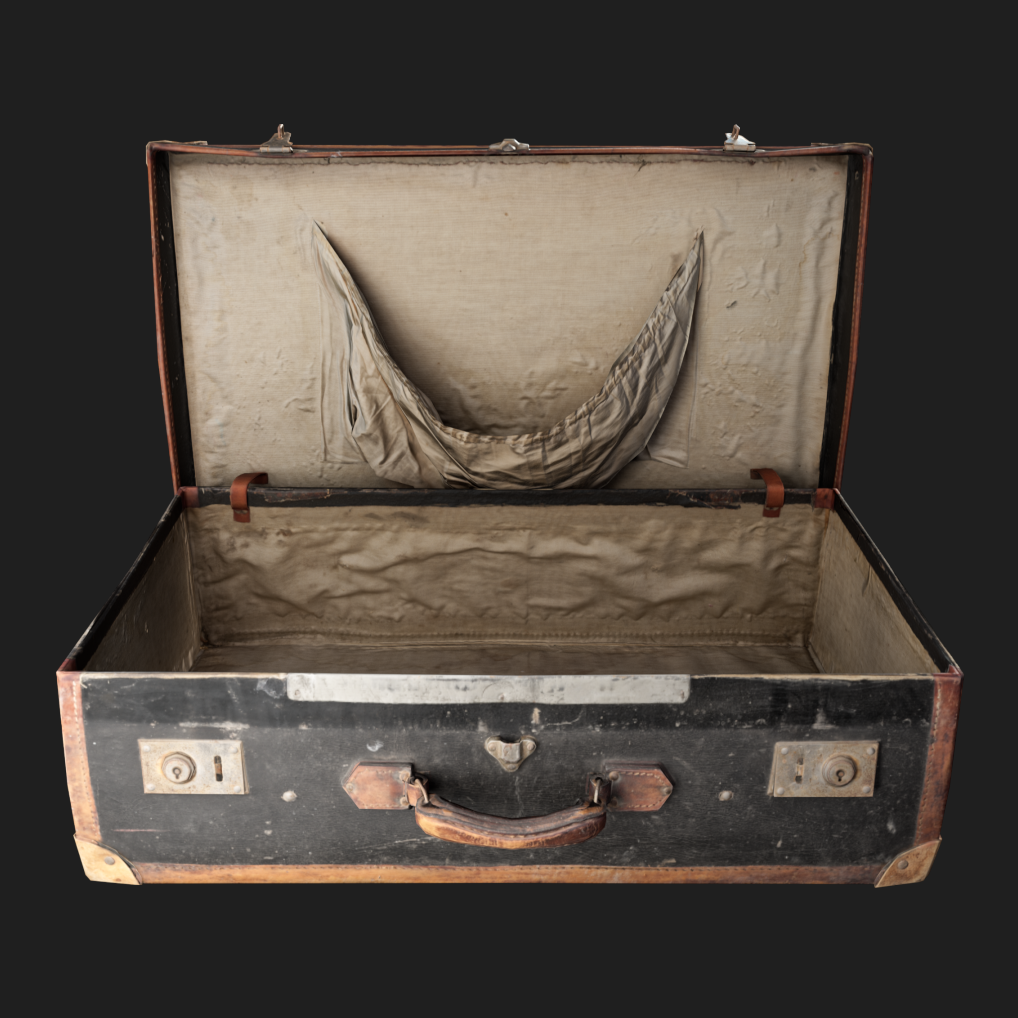 3D Open Vintage Suitcase