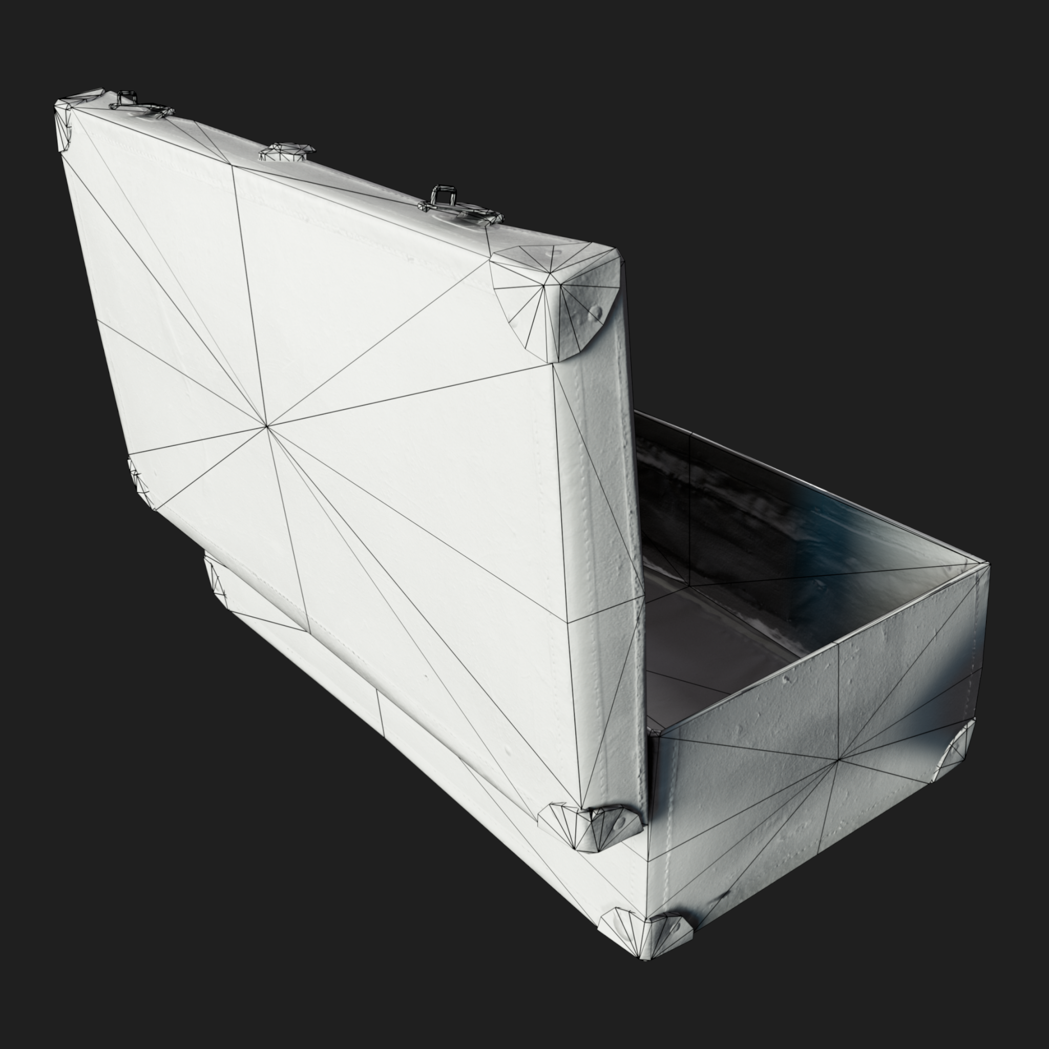 3D Open Vintage Suitcase
