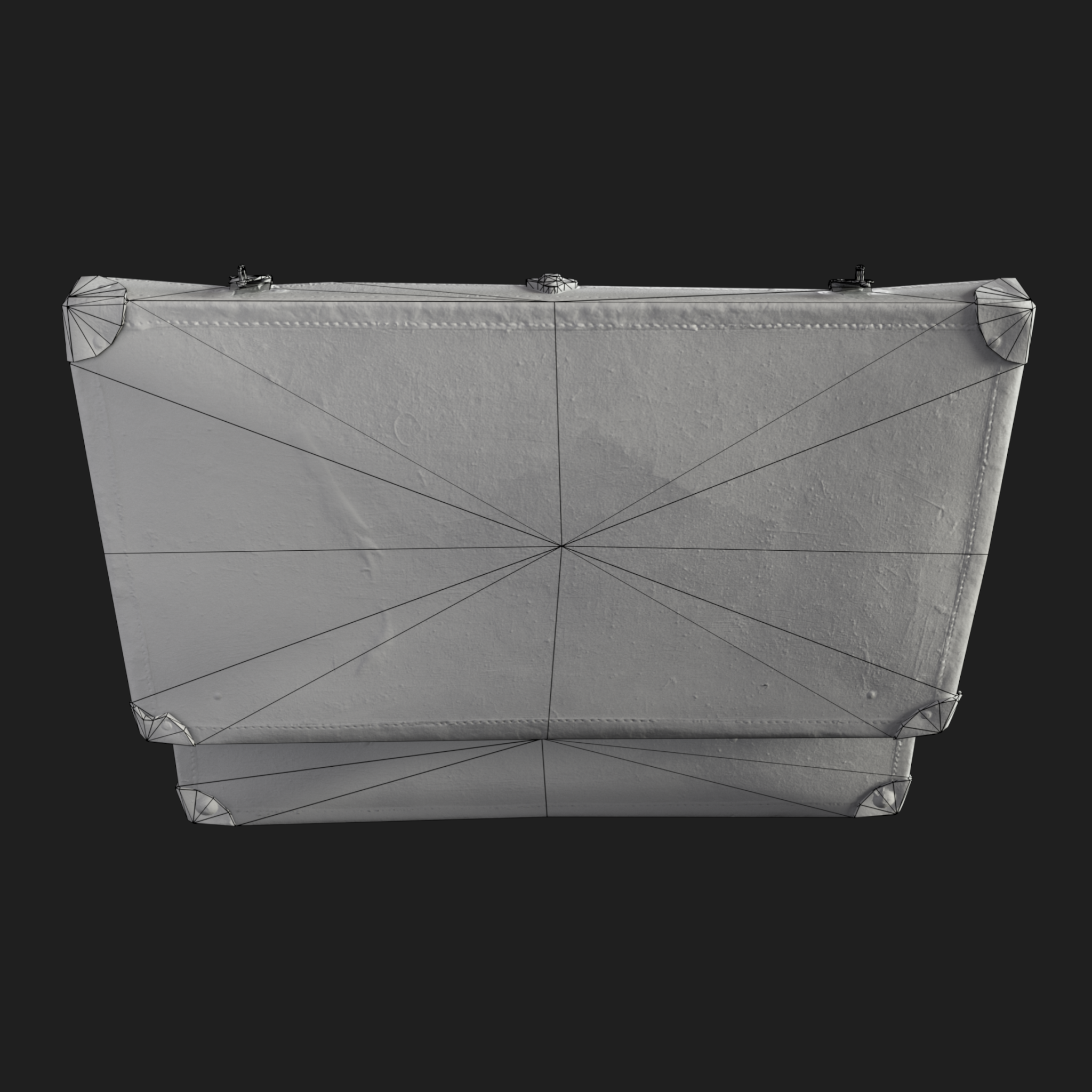 3D Open Vintage Suitcase