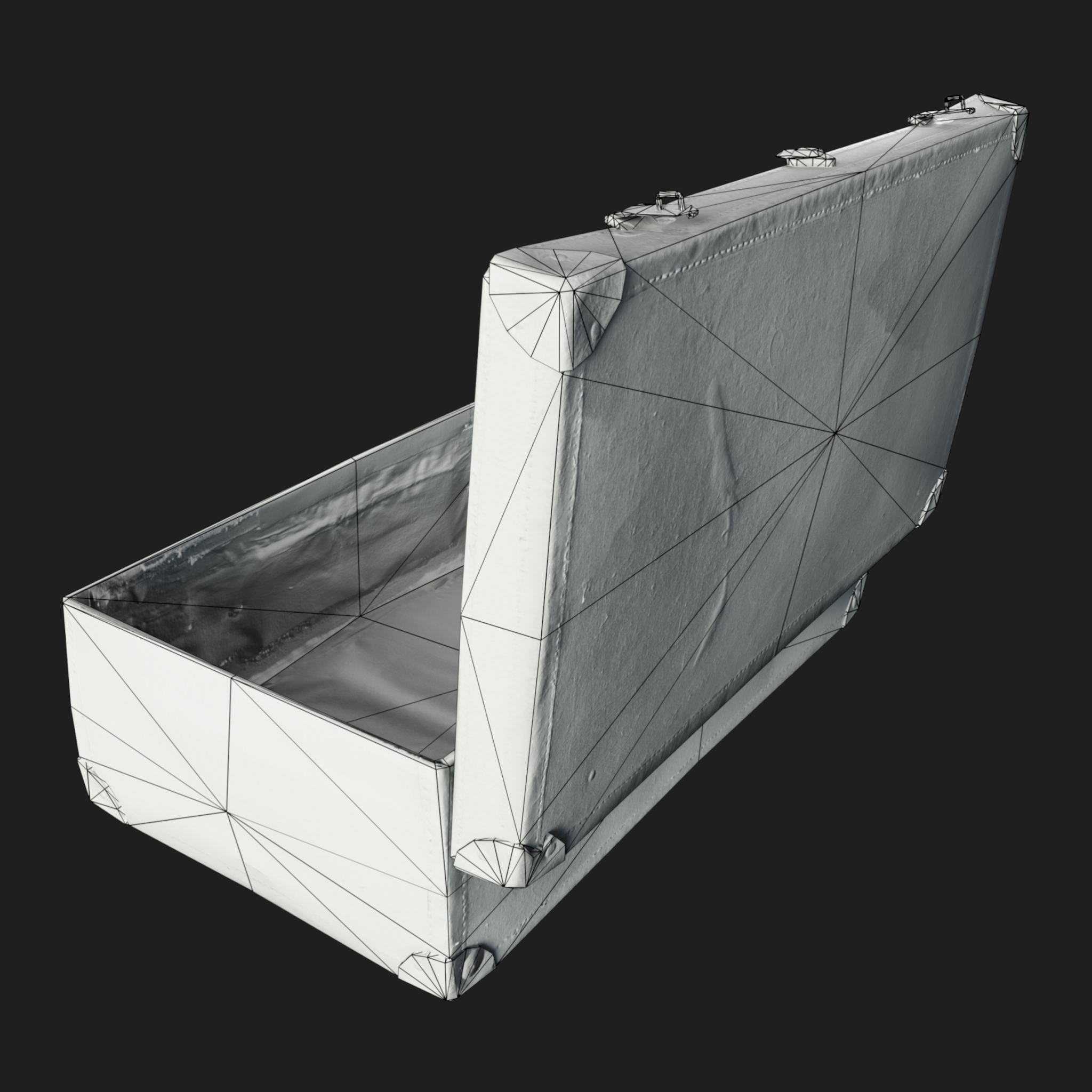 3D Open Vintage Suitcase