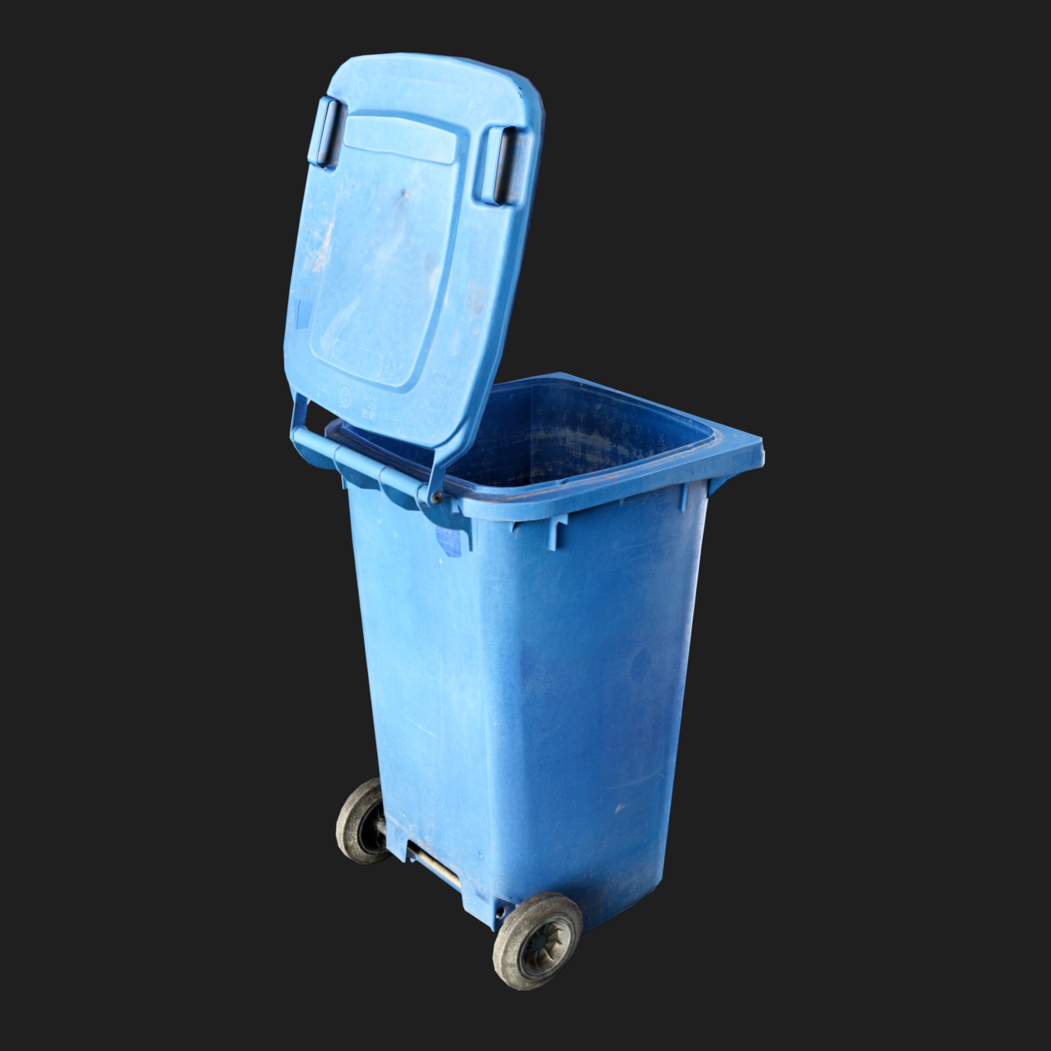 3D Trash Can Blue
