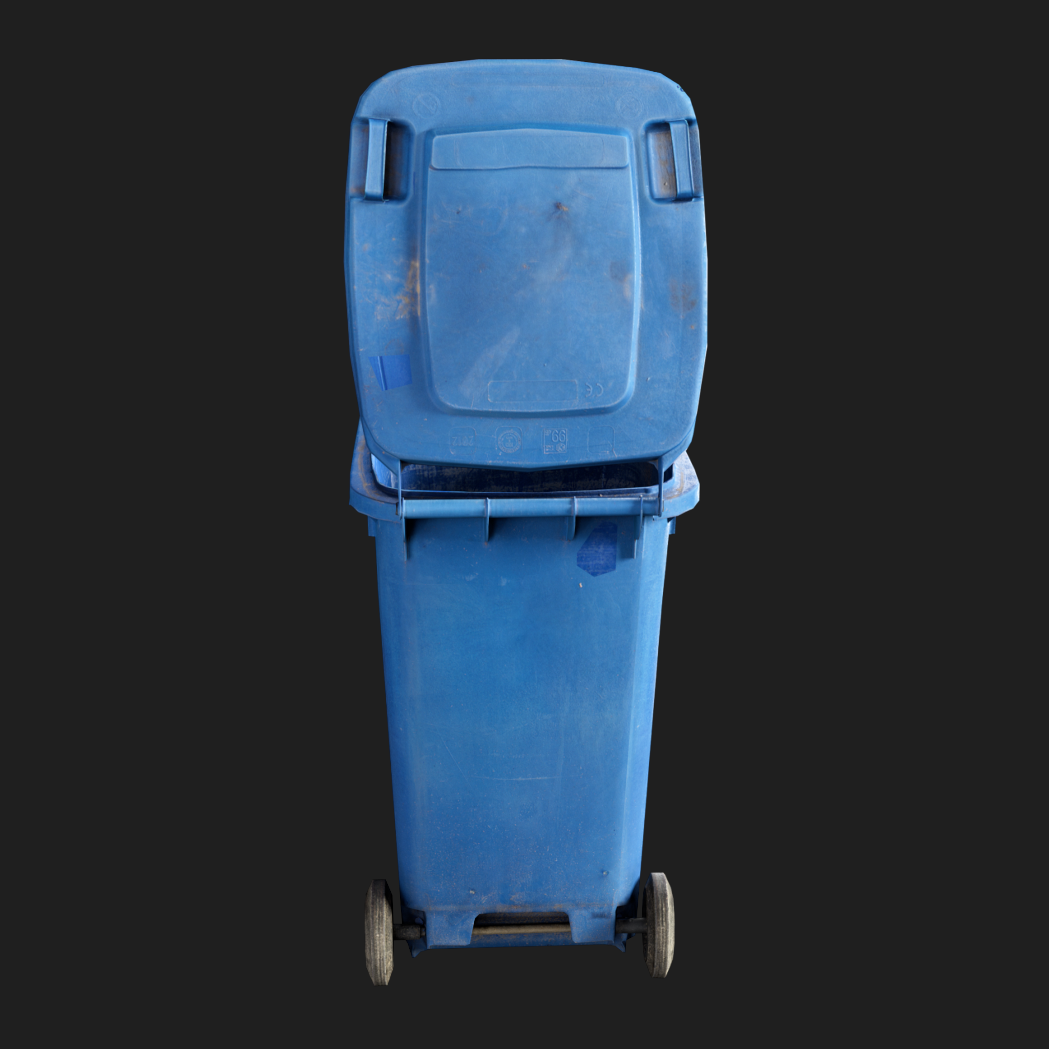 3D Trash Can Blue