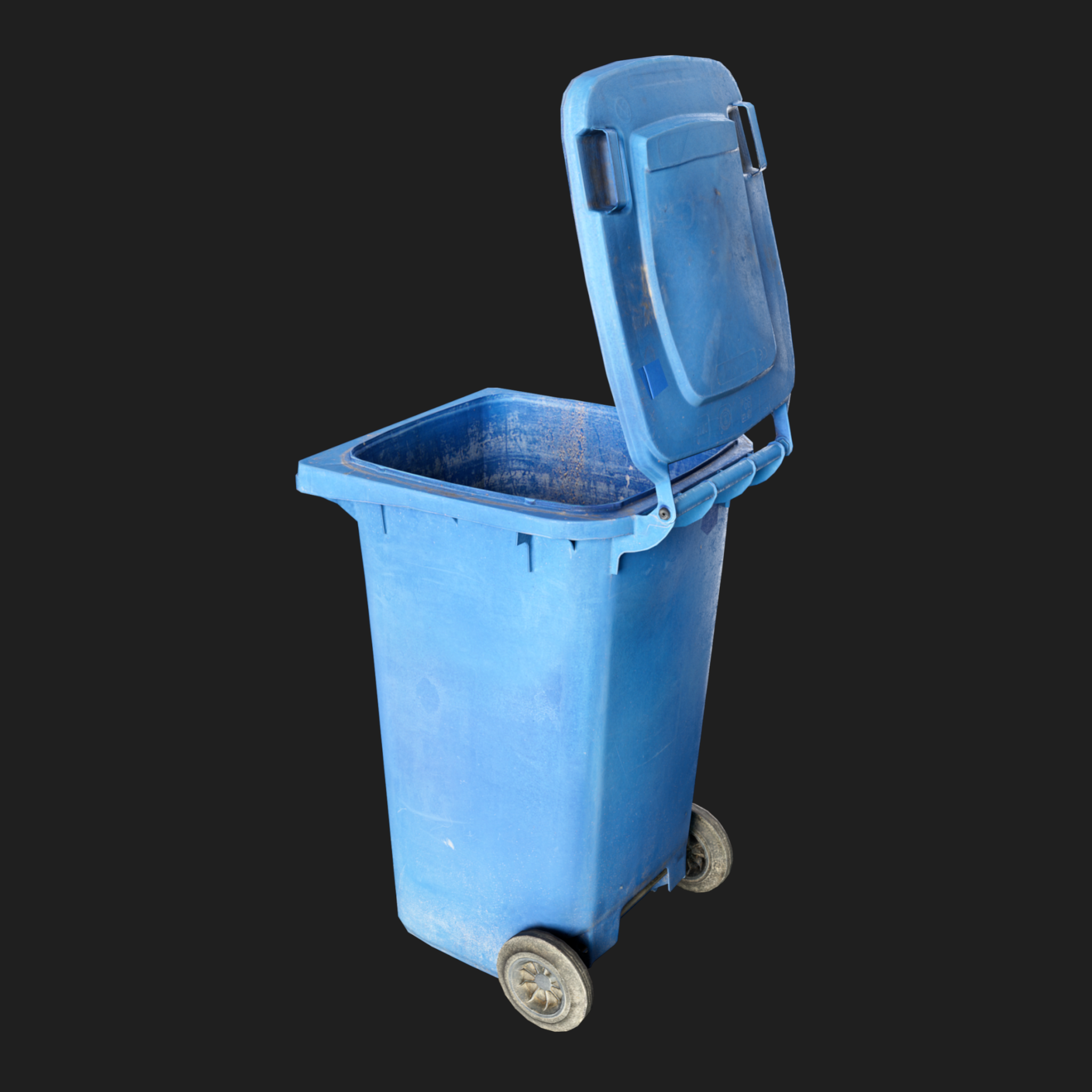 3D Trash Can Blue