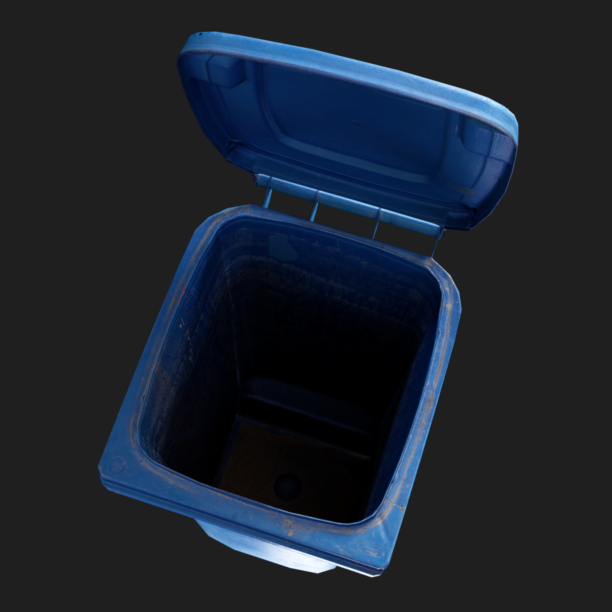 3D Trash Can Blue