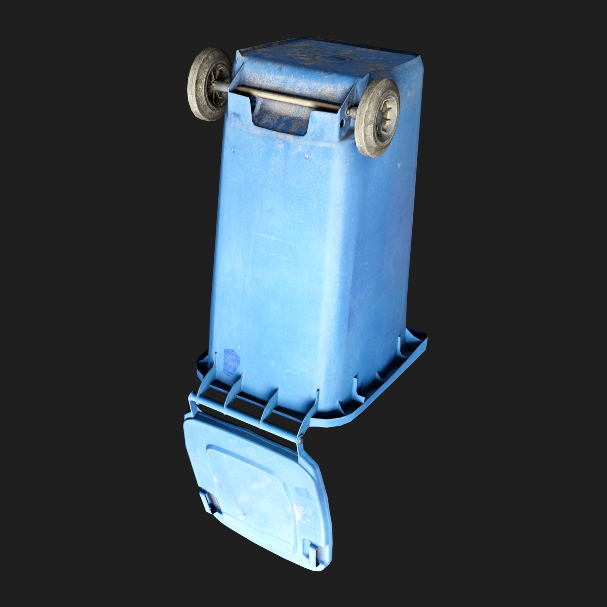 3D Trash Can Blue