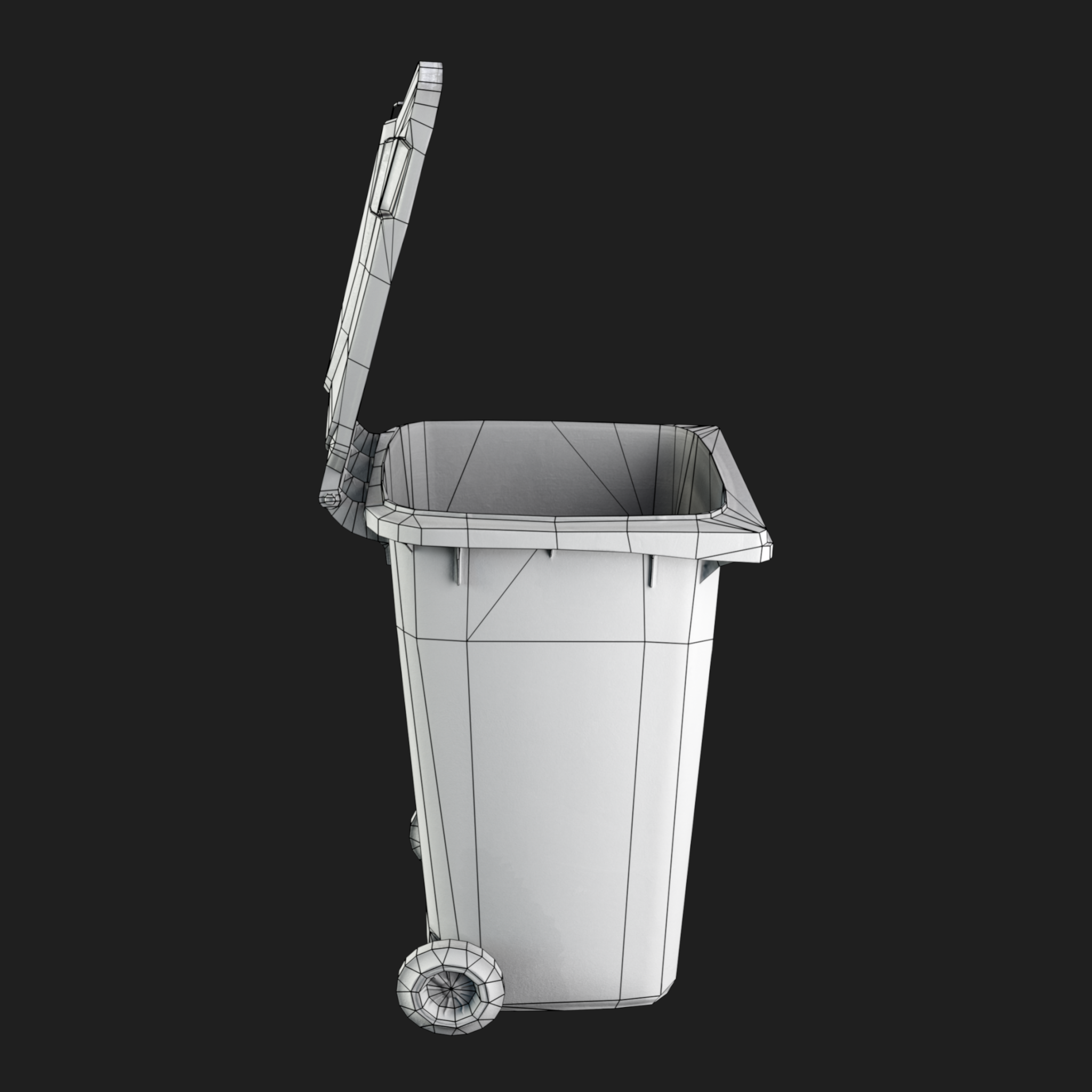 3D Trash Can Blue