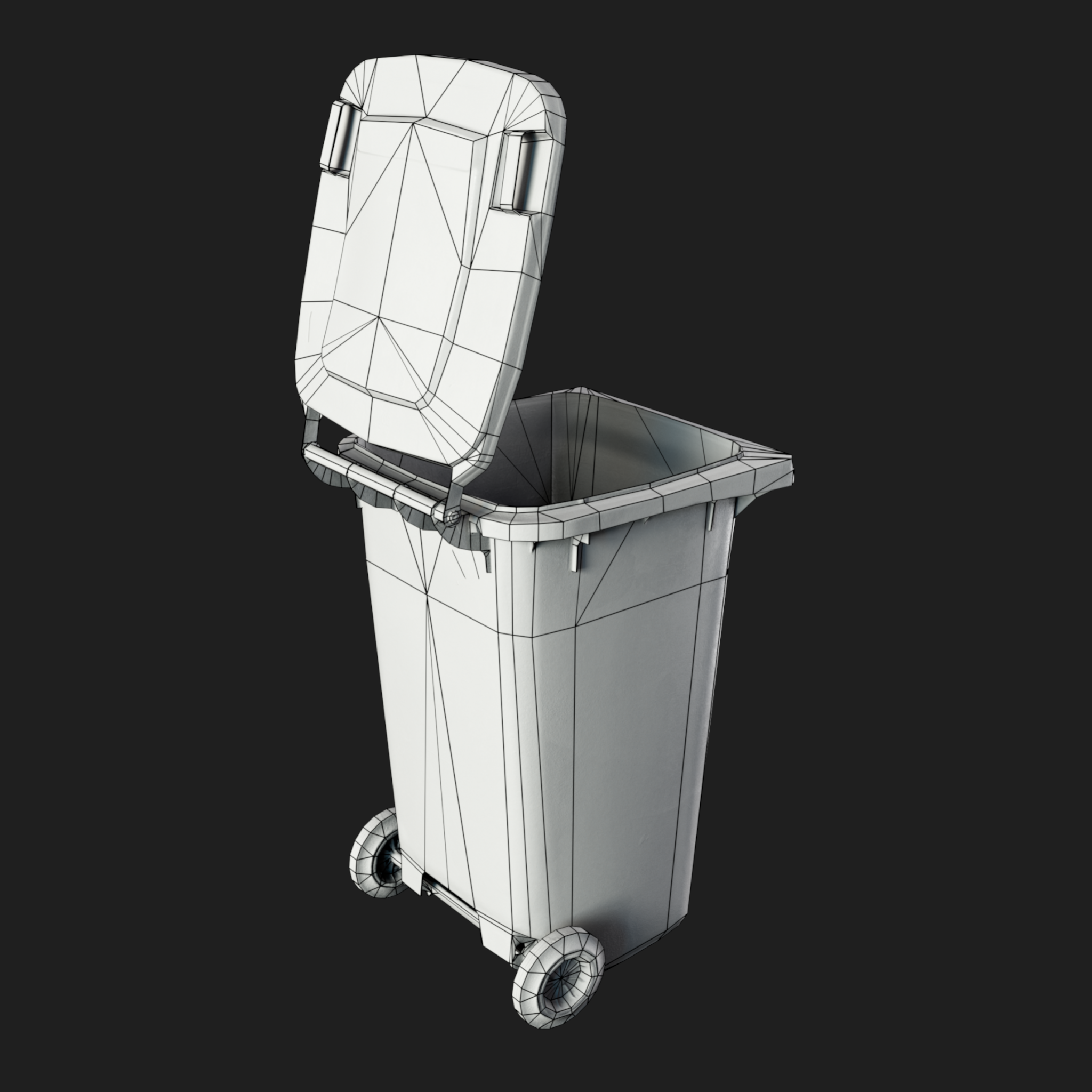 3D Trash Can Blue