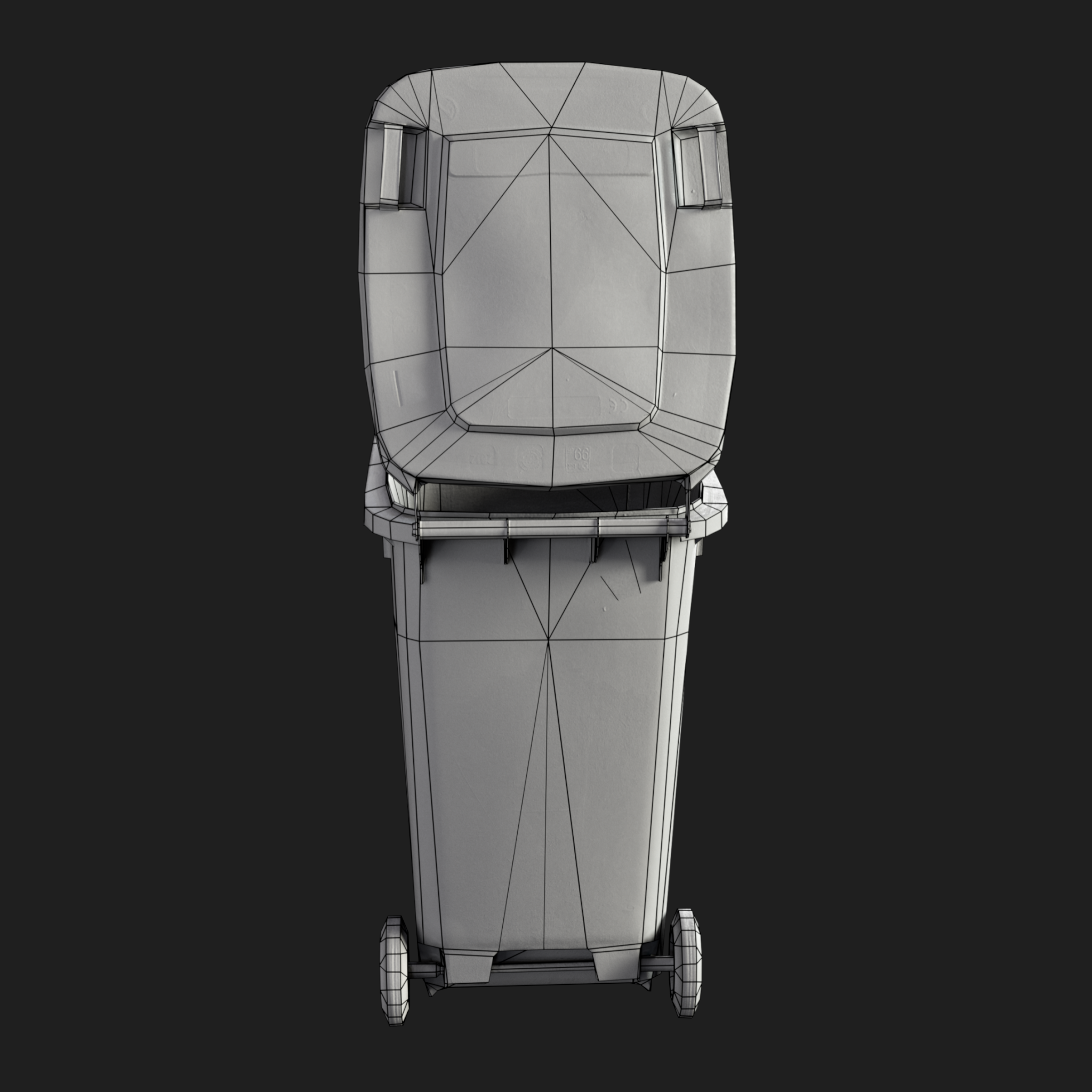 3D Trash Can Blue
