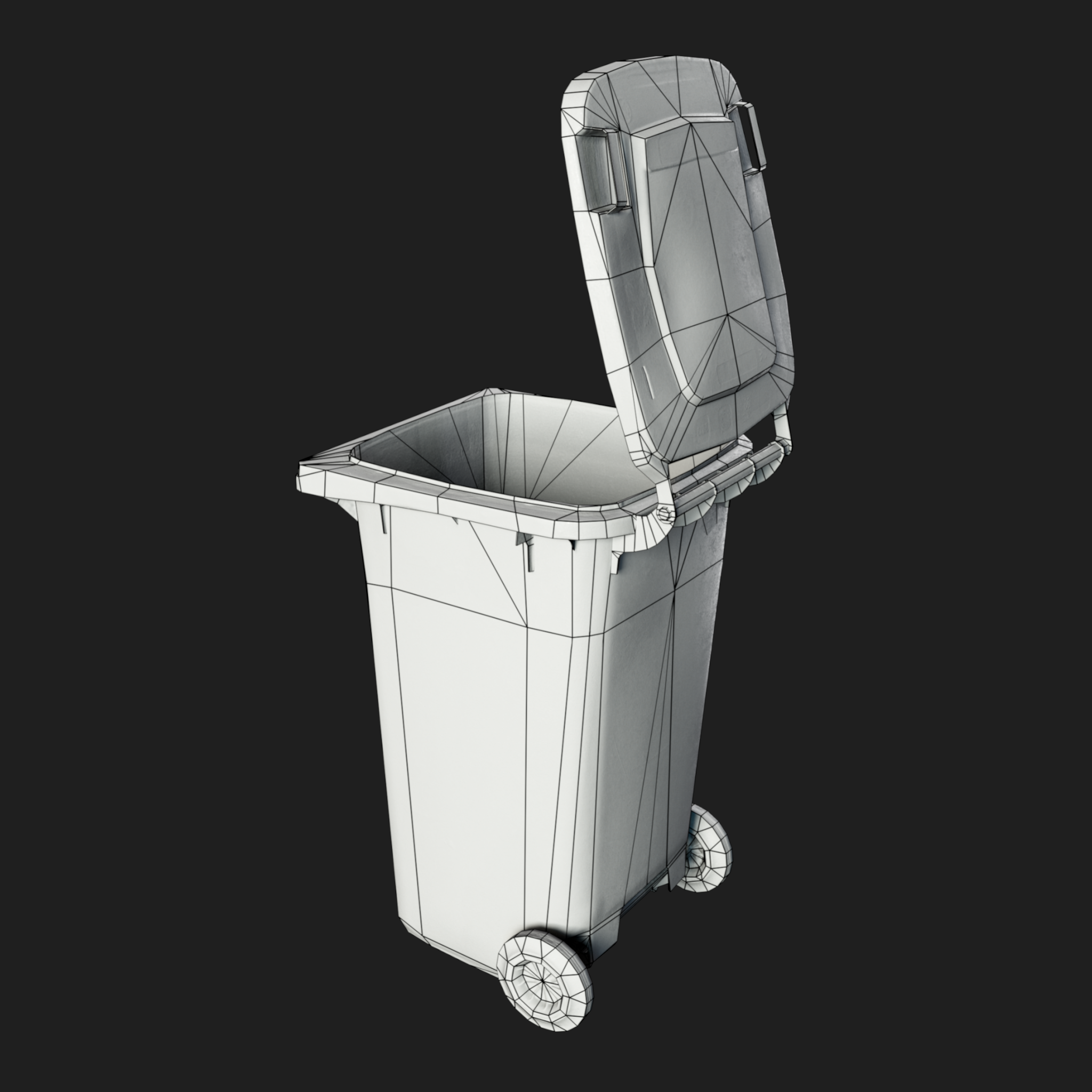 3D Trash Can Blue
