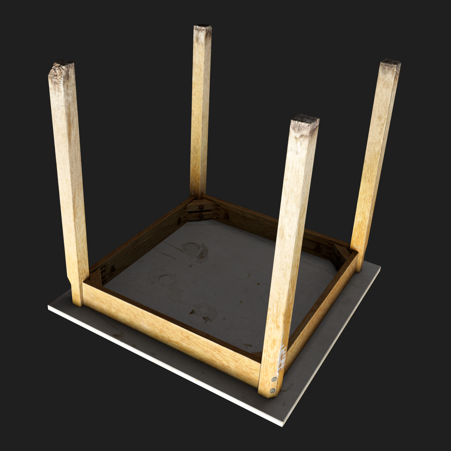 3D Wooden Table White