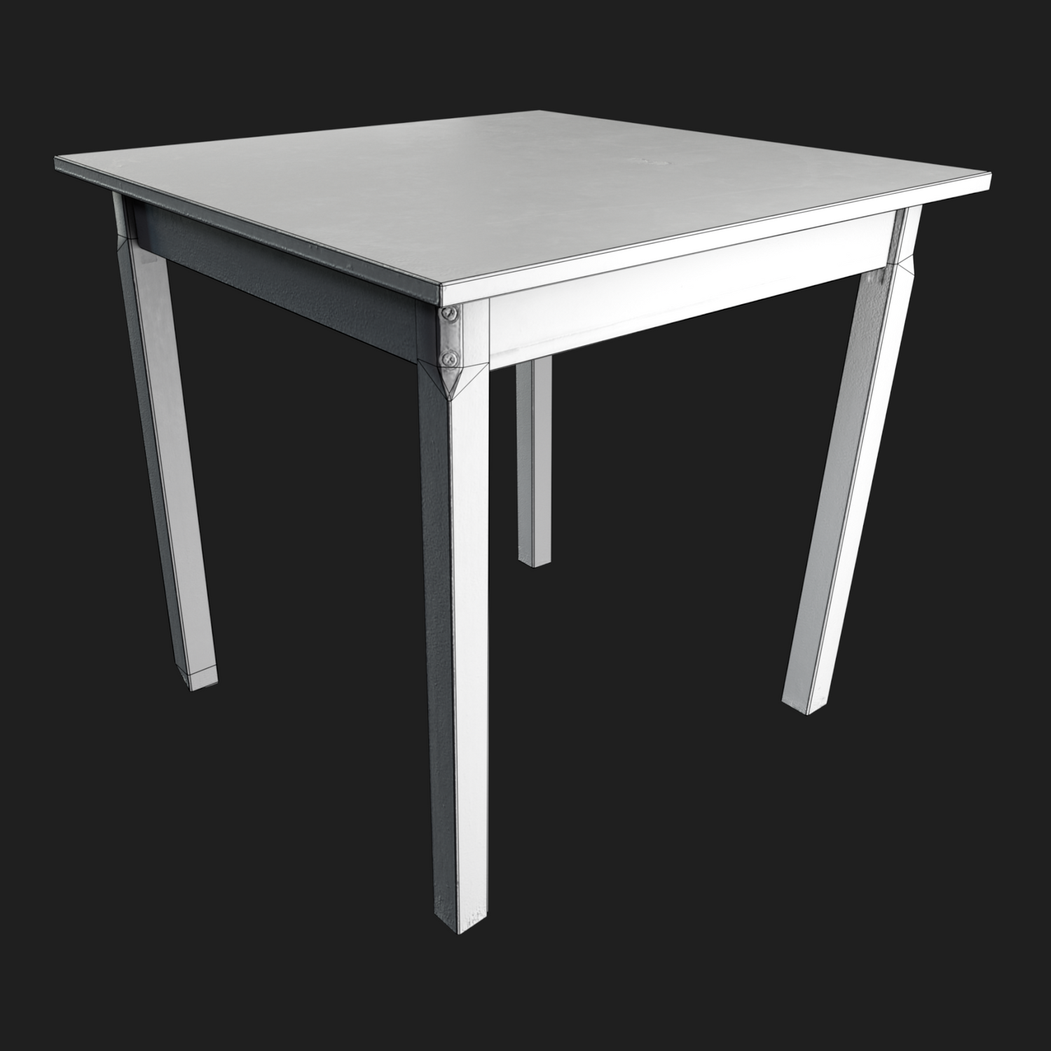 3D Wooden Table White