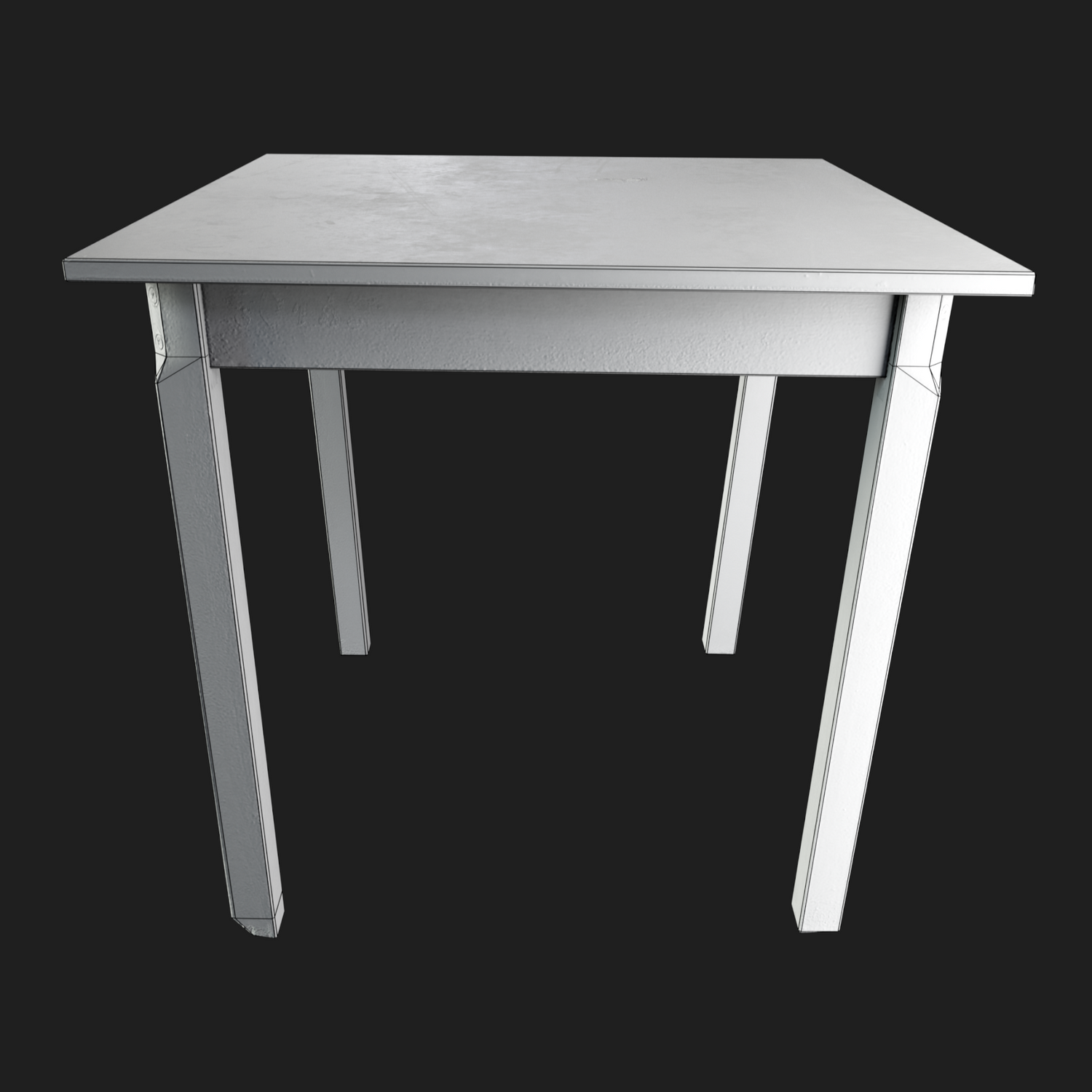 3D Wooden Table White