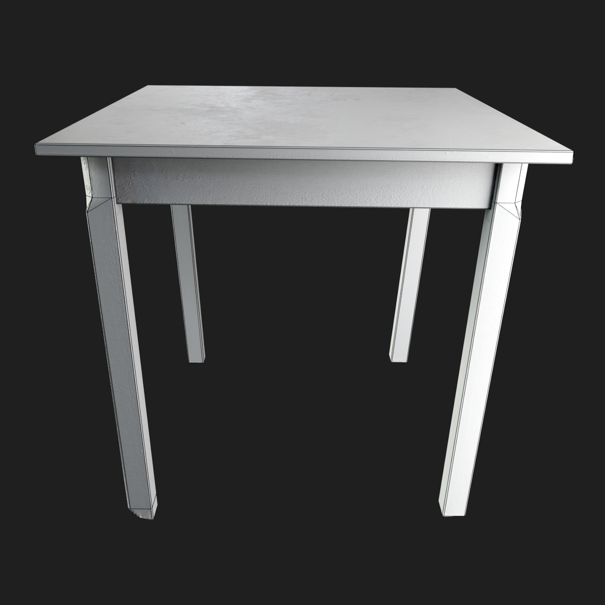 3D Furniture: Wooden Table White