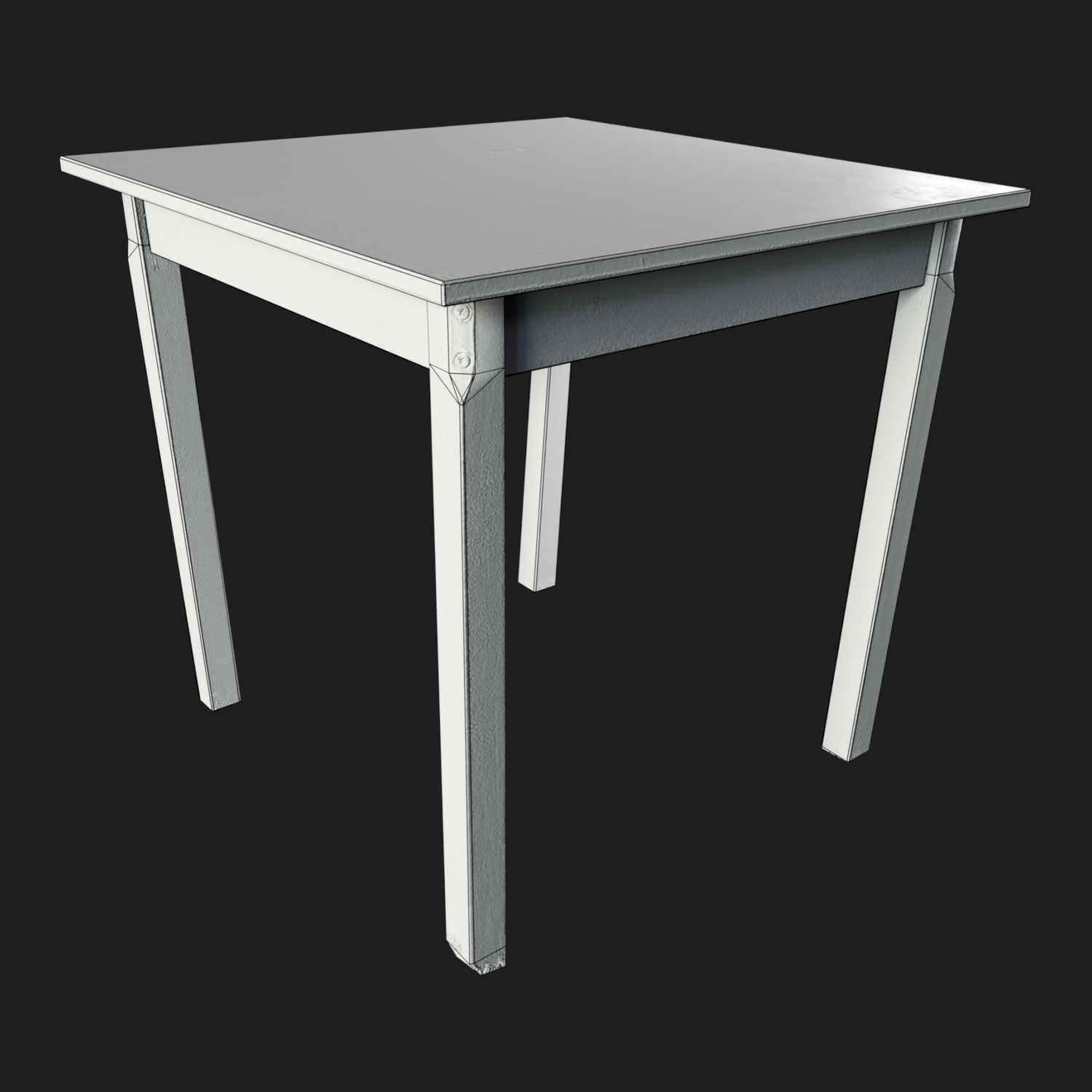 3D Wooden Table White