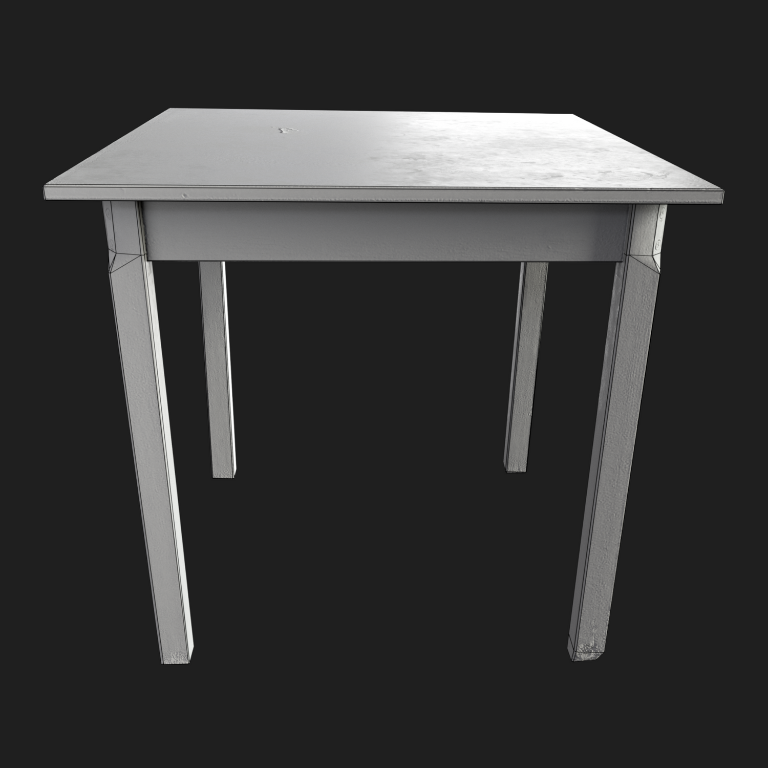 3D Wooden Table White