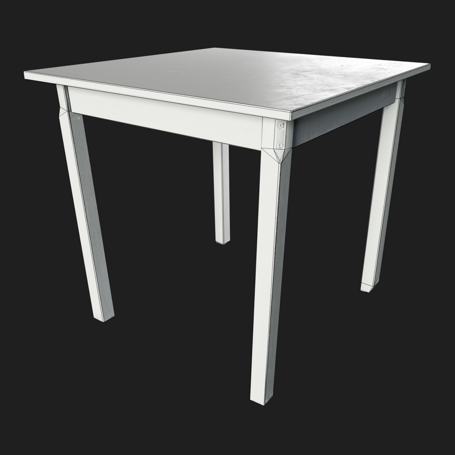 3D Wooden Table White