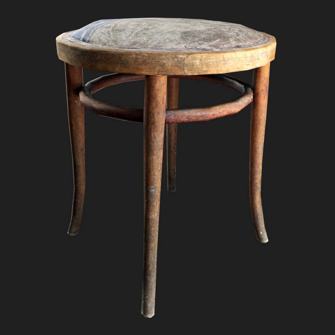 A 3D Model of a vintage Thonet-style stool