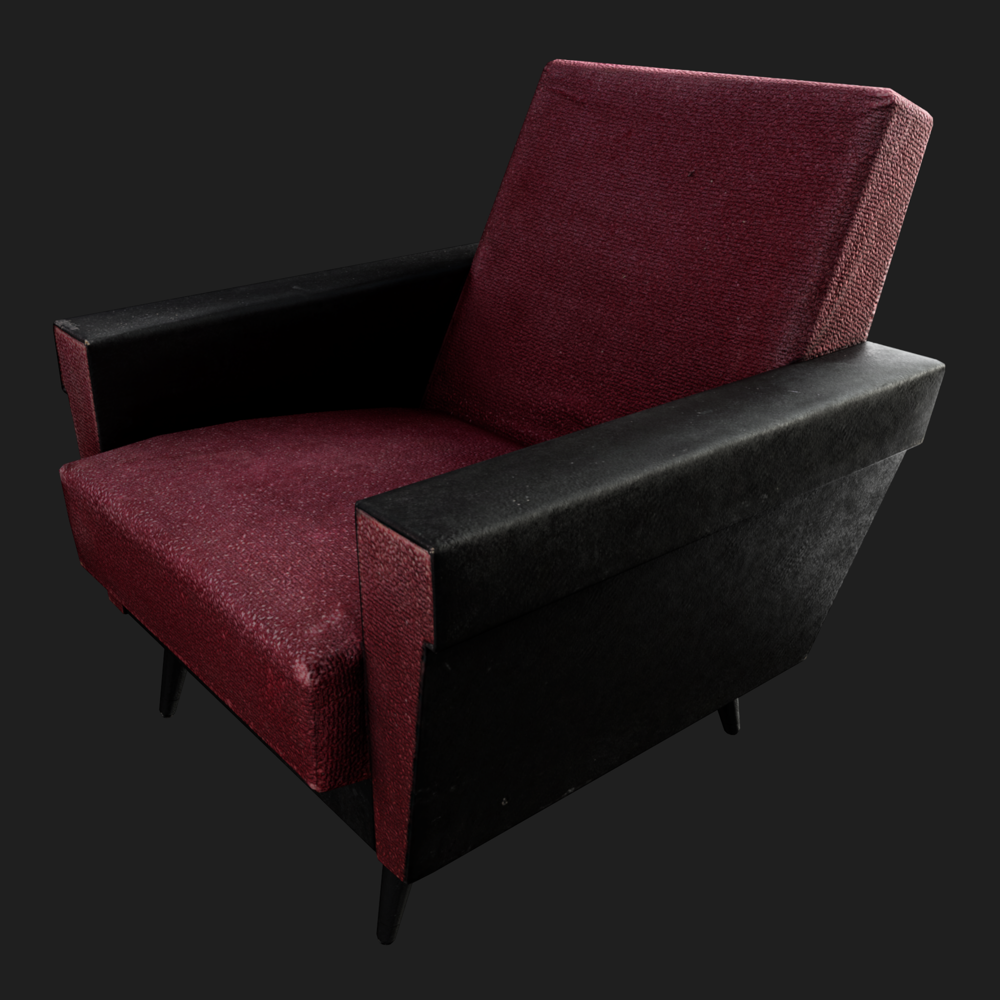 3D Furniture: Sofa Single Red