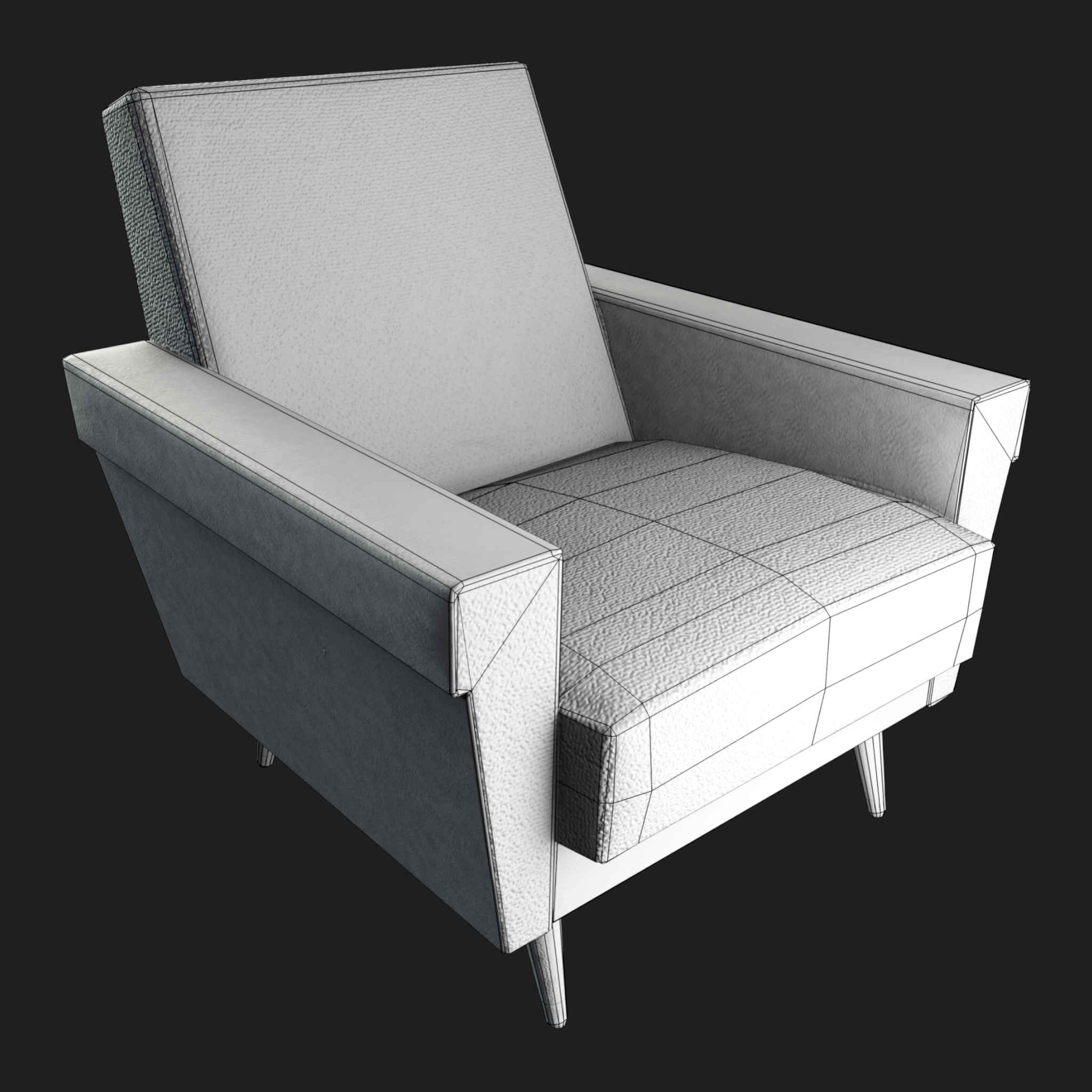 3D Furniture: Sofa Single Red