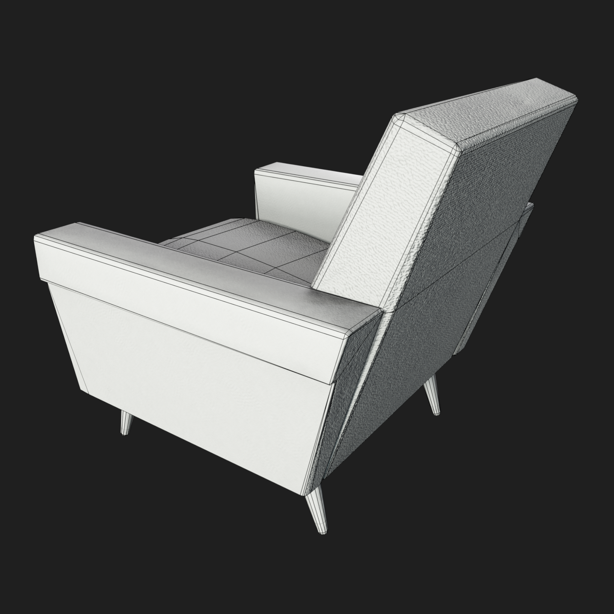 3D Furniture: Sofa Single Red