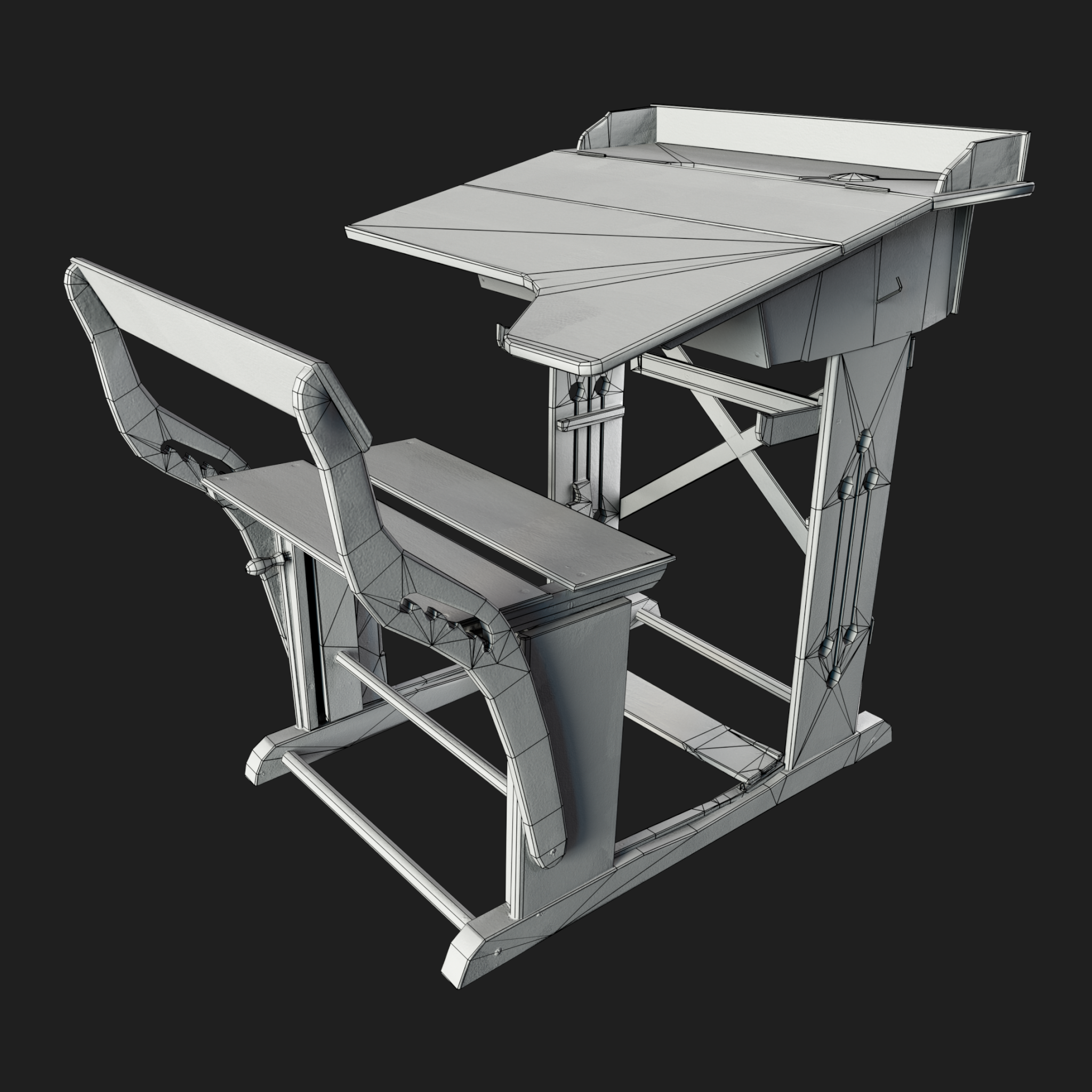 3D Furniture: Kids School Desk