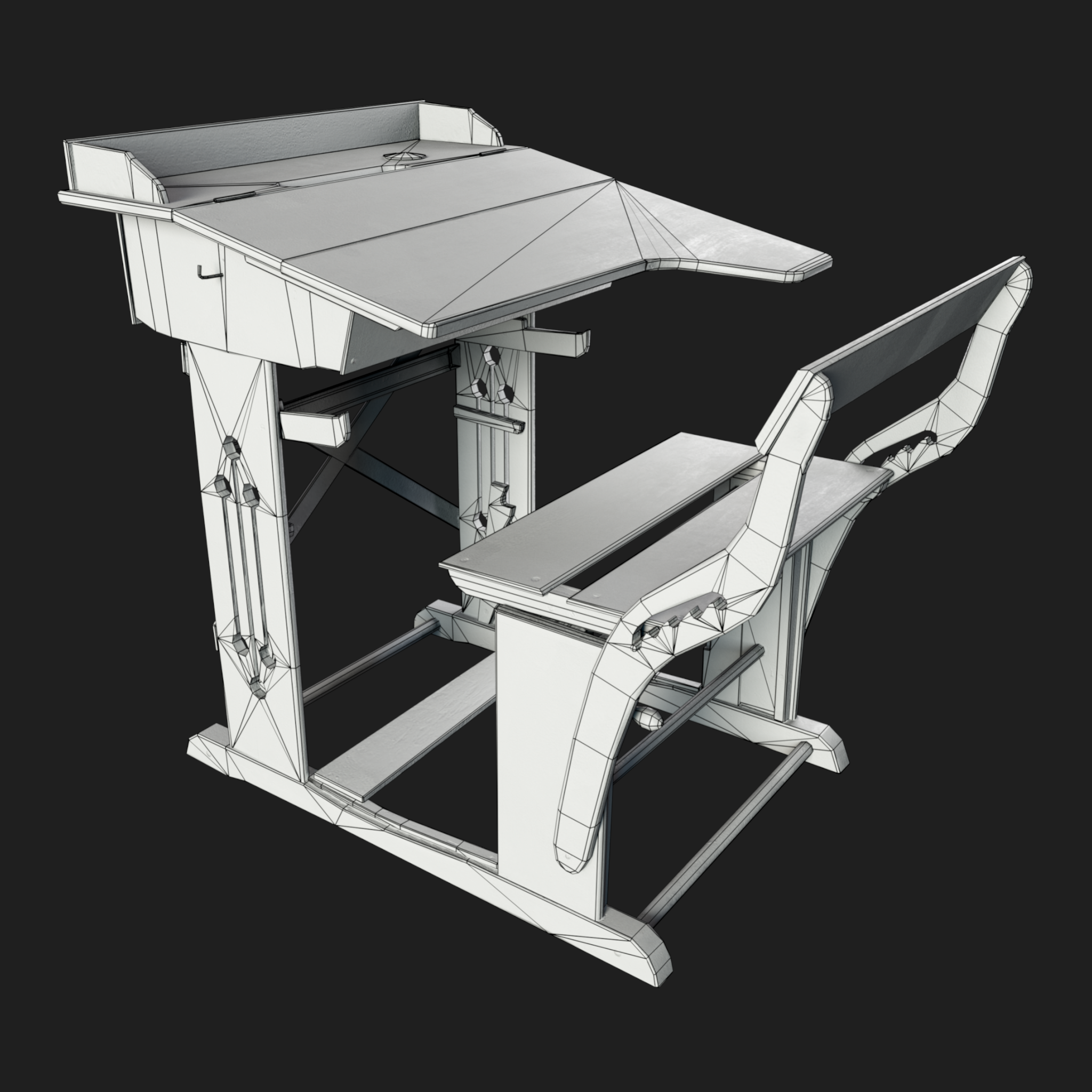 3D Furniture: Kids School Desk