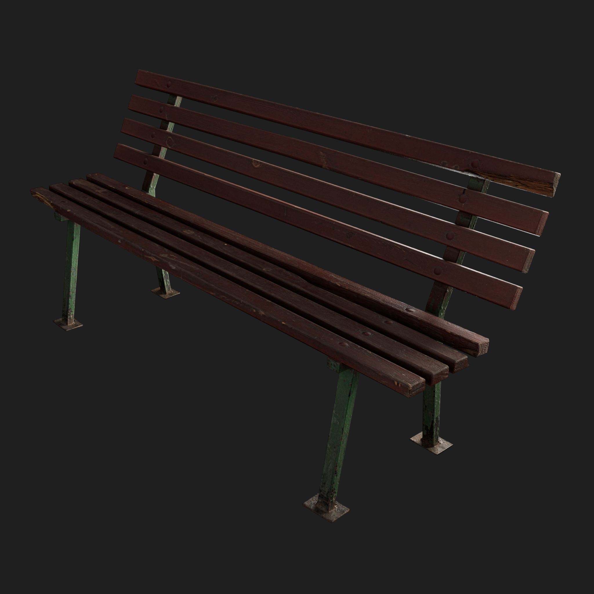 3D Furniture: Wooden Bench