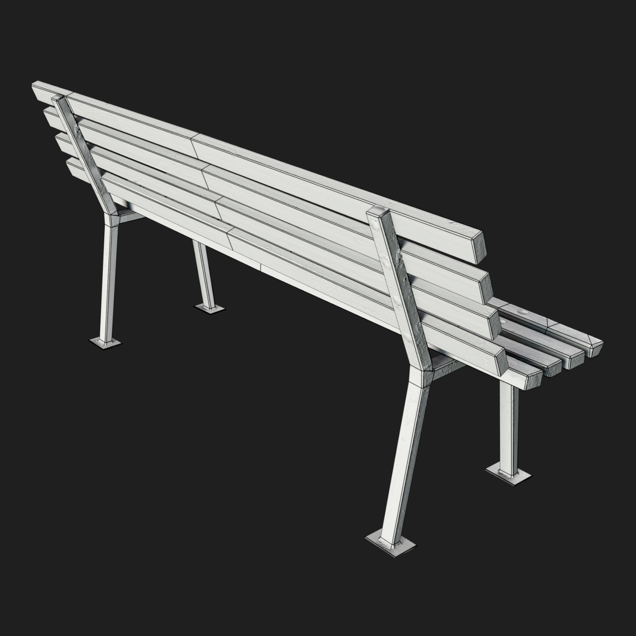 3D Furniture: Wooden Bench