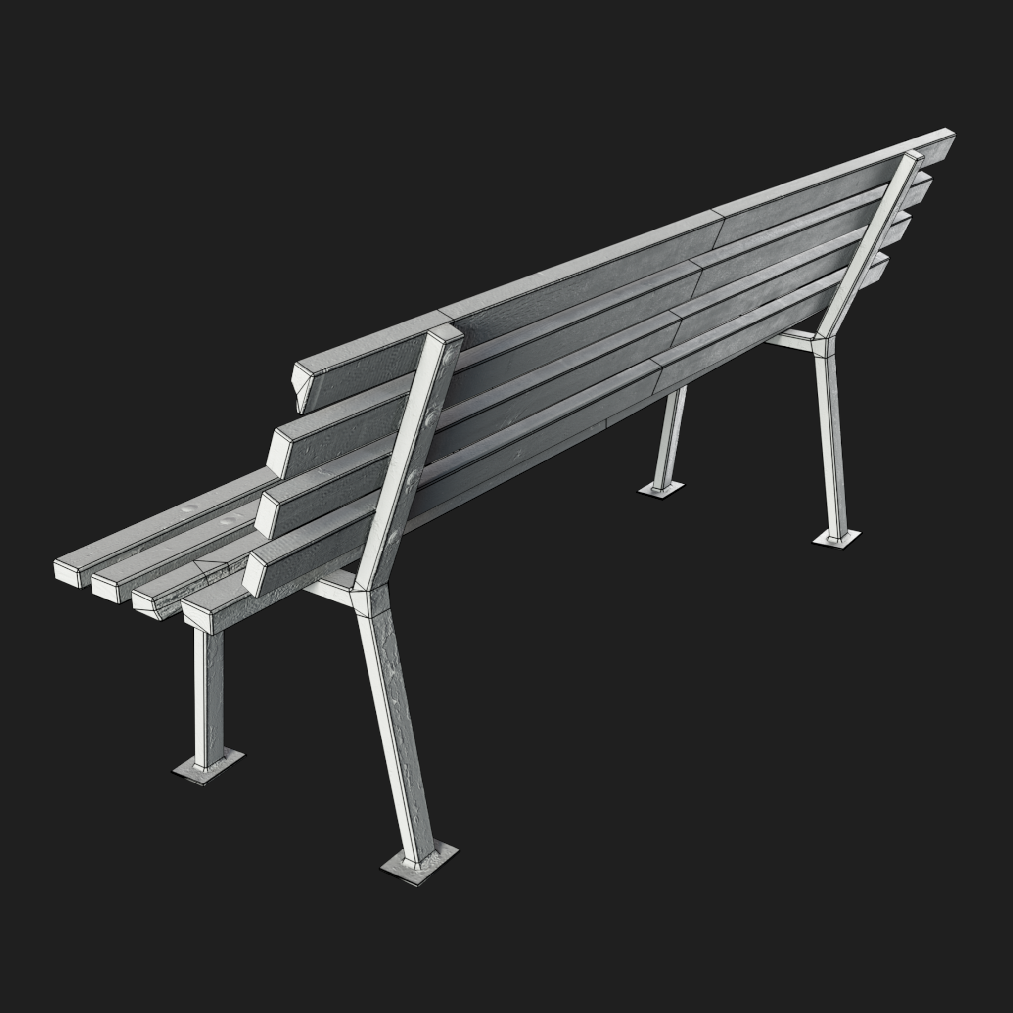 3D Furniture: Wooden Bench