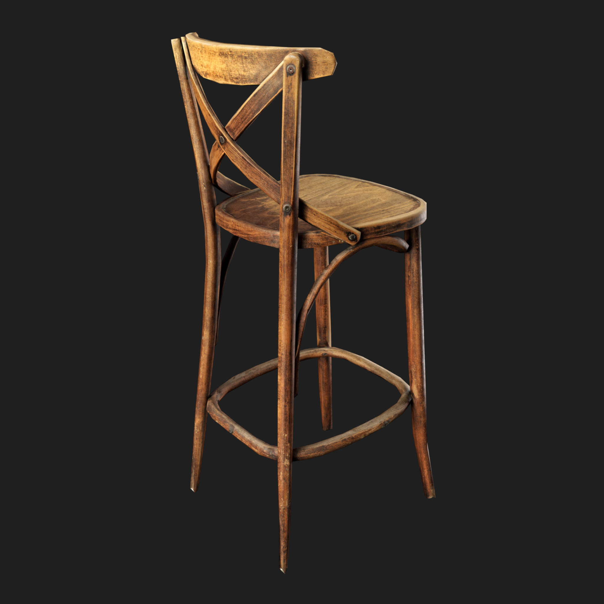 3D Furniture: Chair Bar Wood