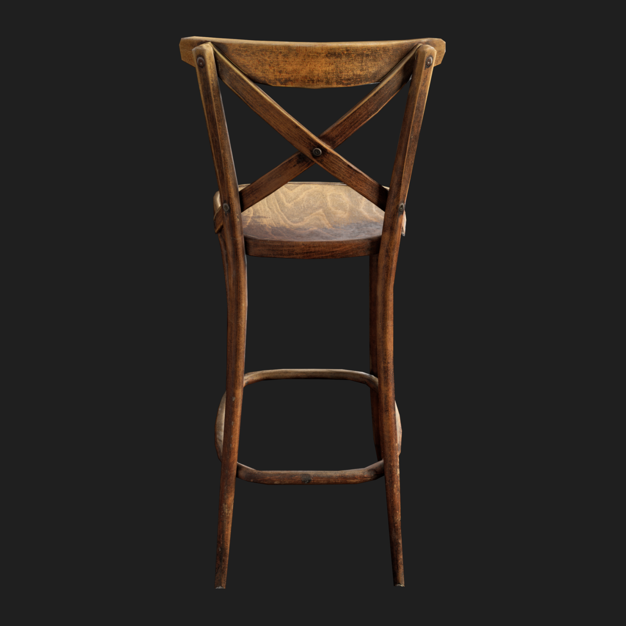 3D Furniture: Chair Bar Wood