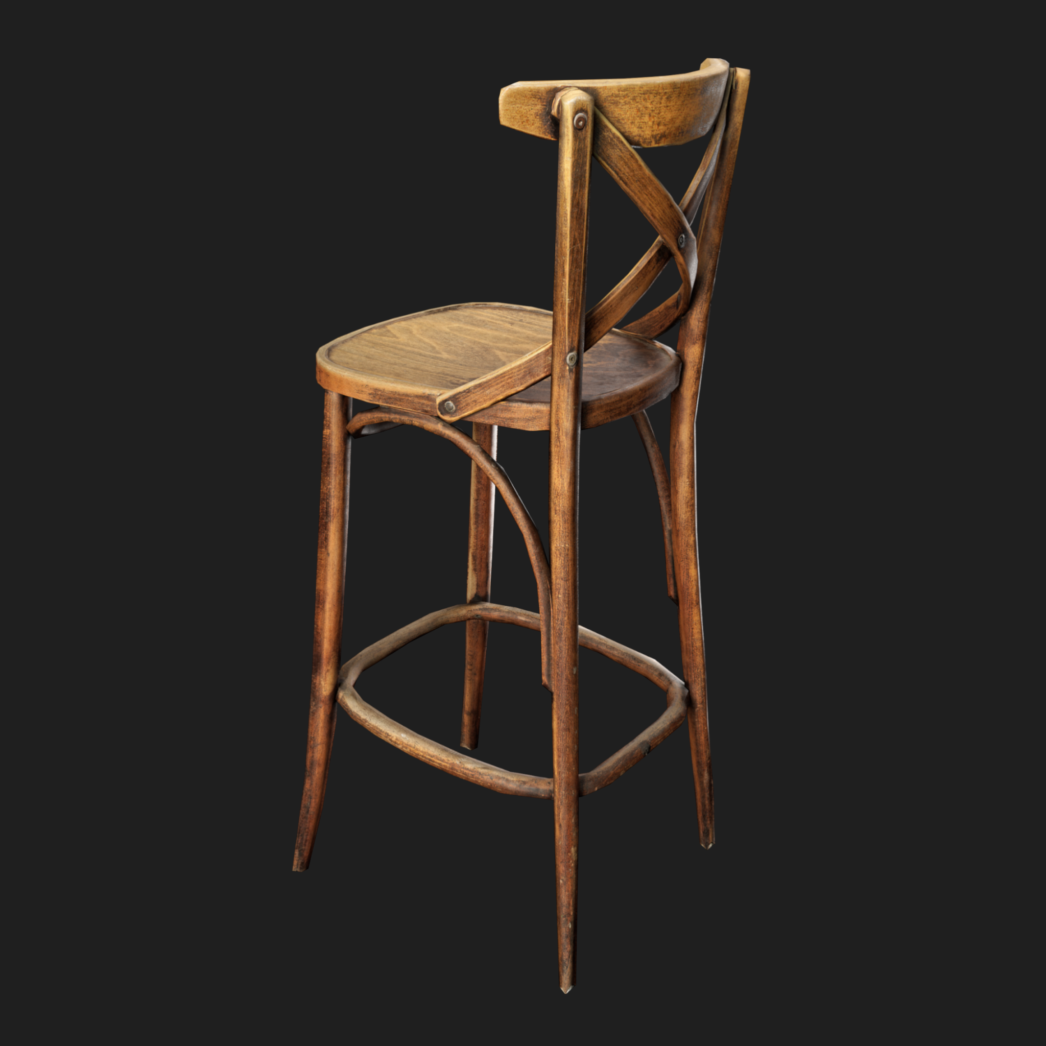 3D Furniture: Chair Bar Wood