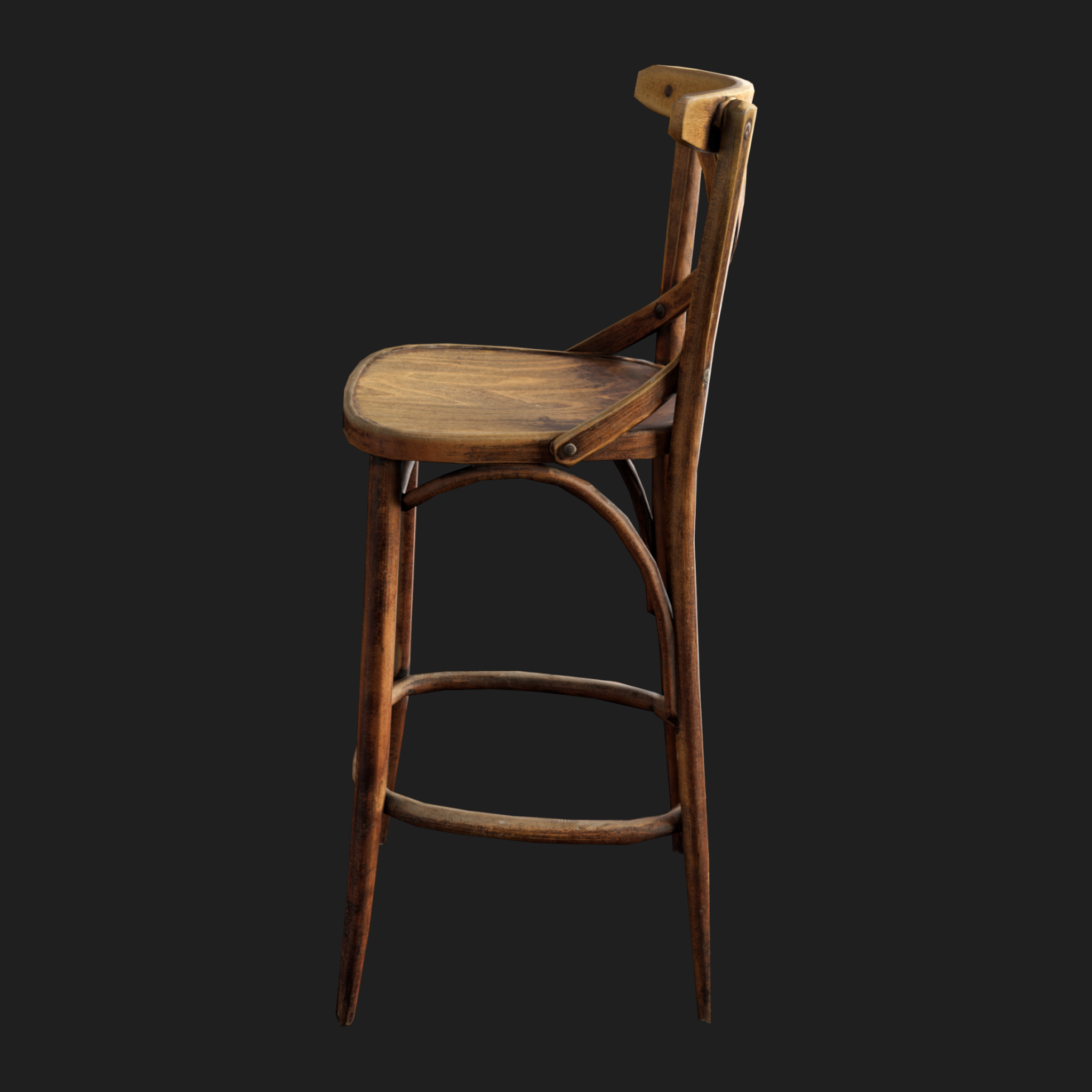 3D Furniture: Chair Bar Wood