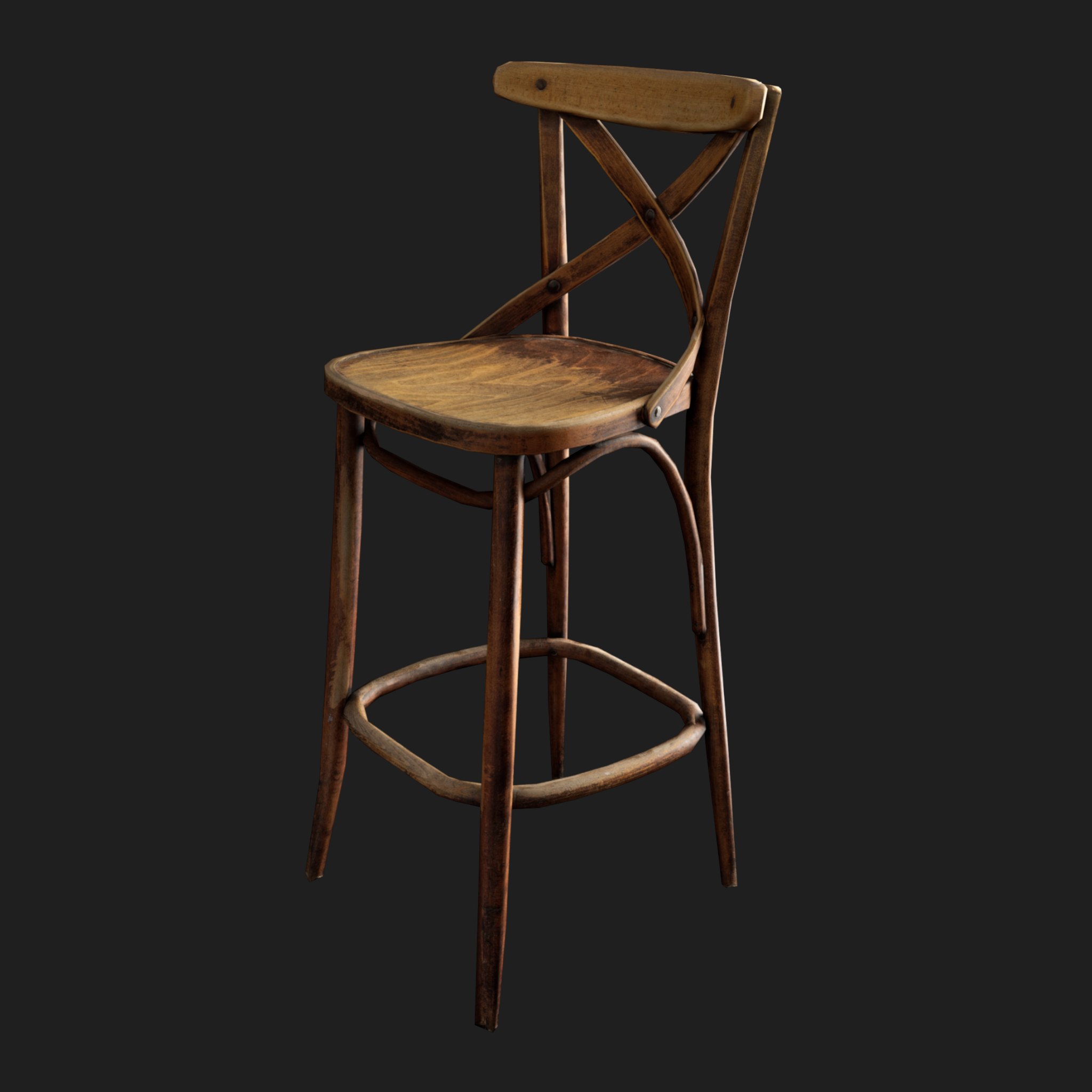 3D Furniture: Chair Bar Wood