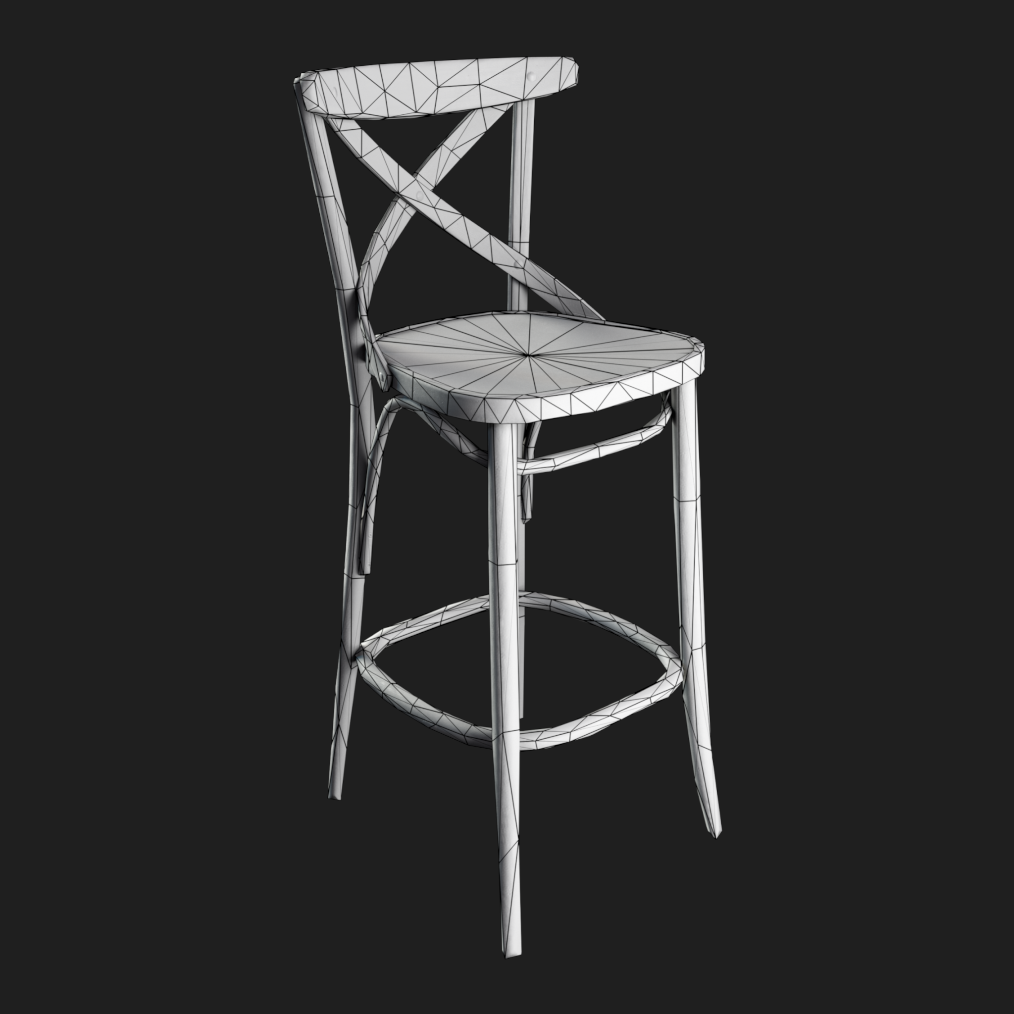 3D Furniture: Chair Bar Wood