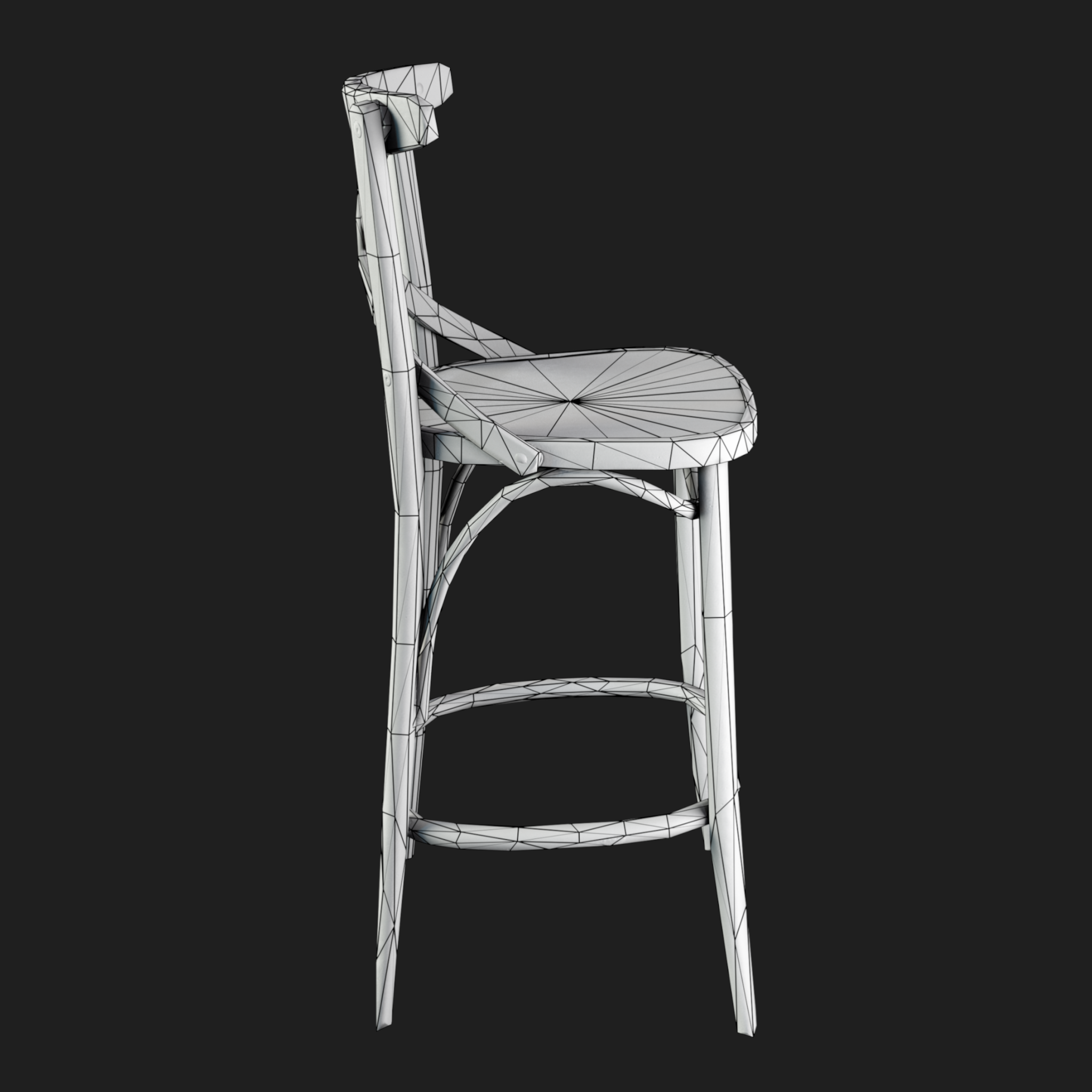3D Furniture: Chair Bar Wood