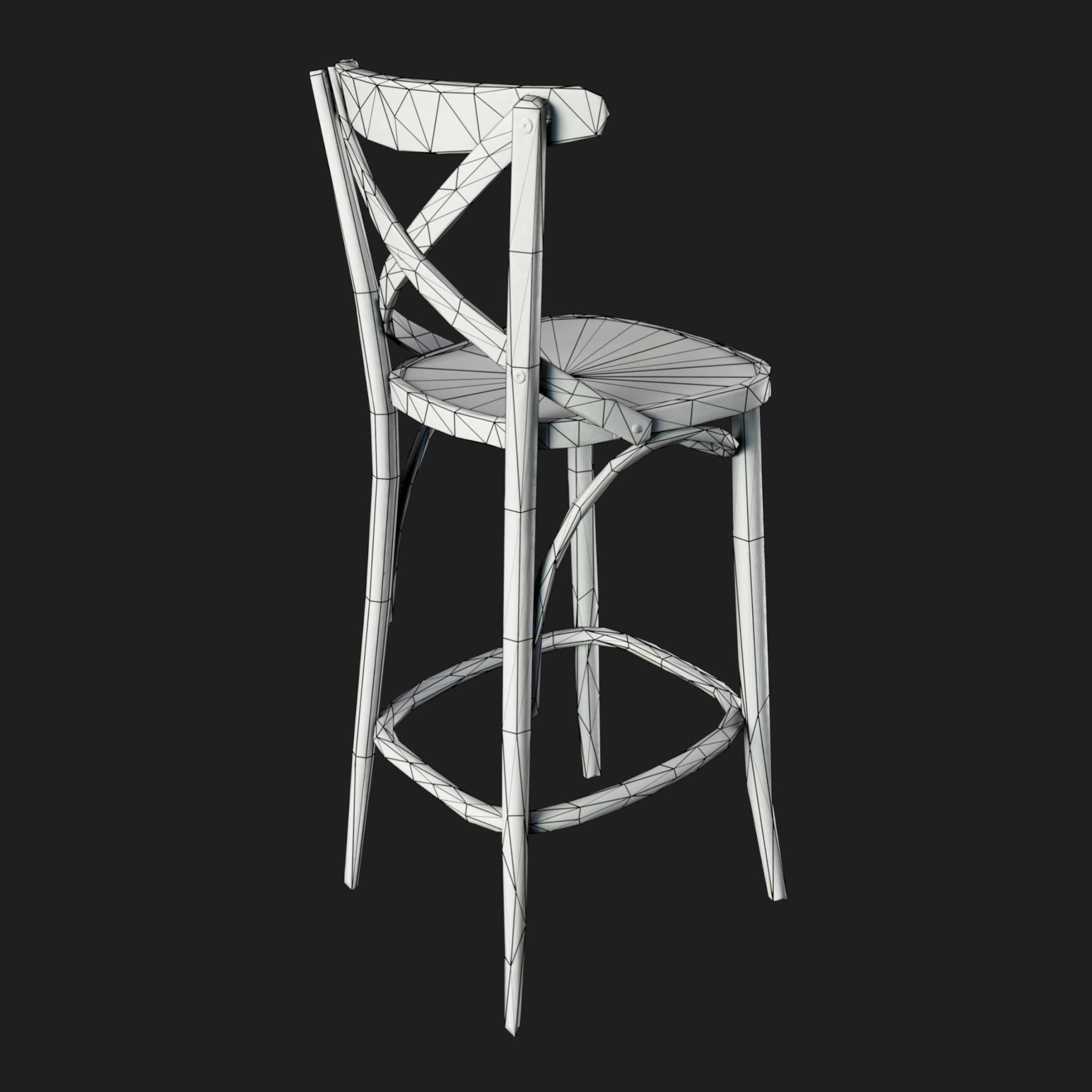 3D Furniture: Chair Bar Wood