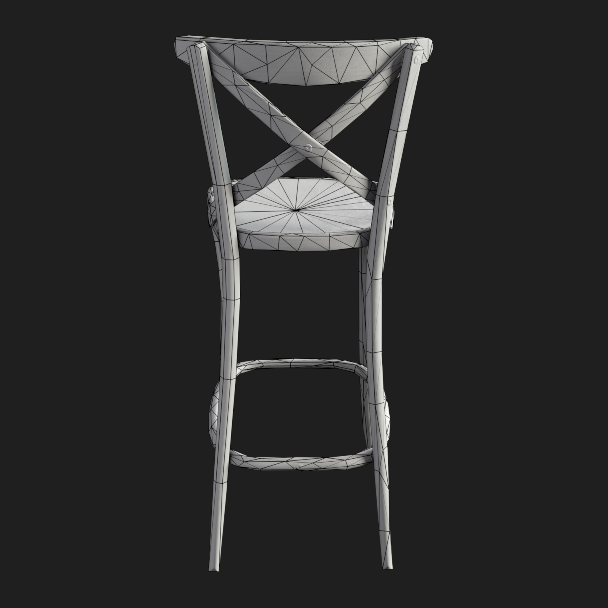 3D Furniture: Chair Bar Wood