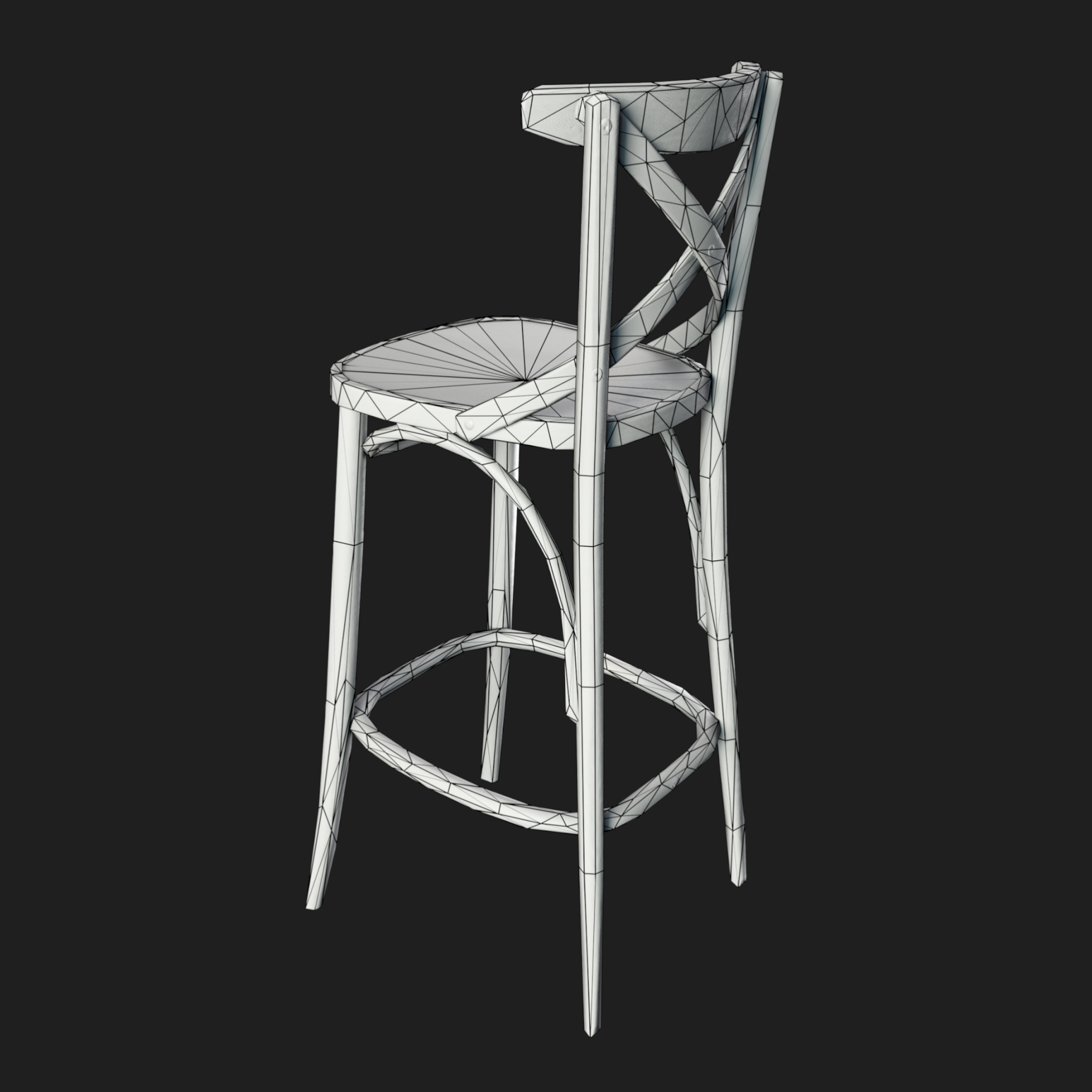 3D Furniture: Chair Bar Wood