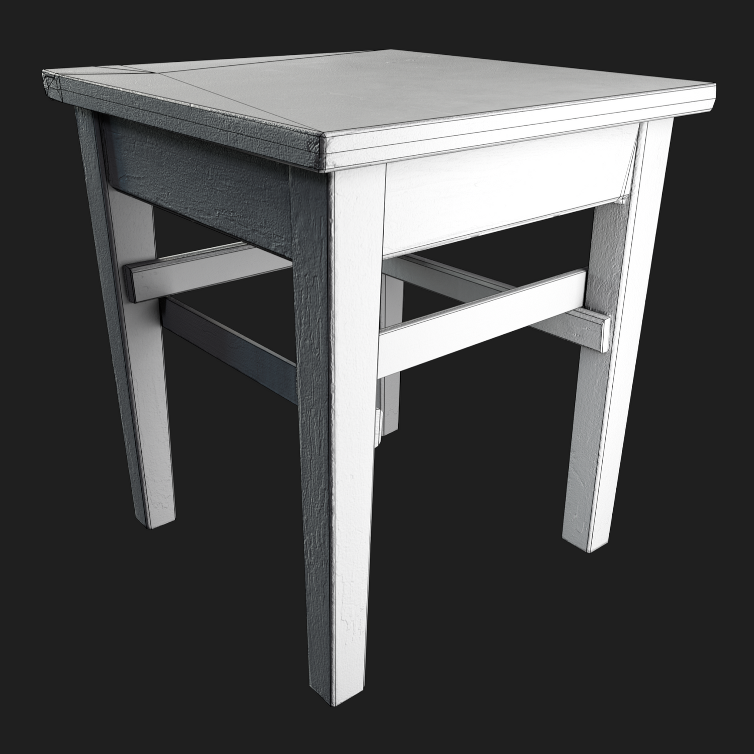 3D Small Handmade Wooden Table