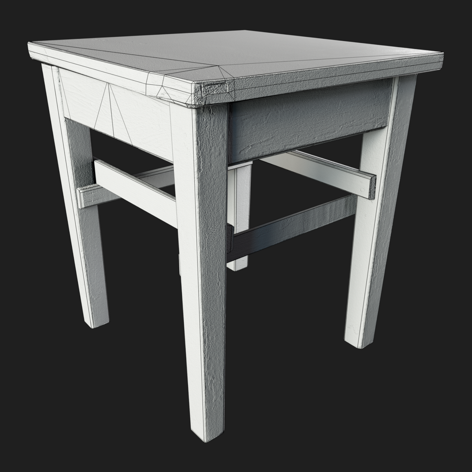 3D Small Handmade Wooden Table