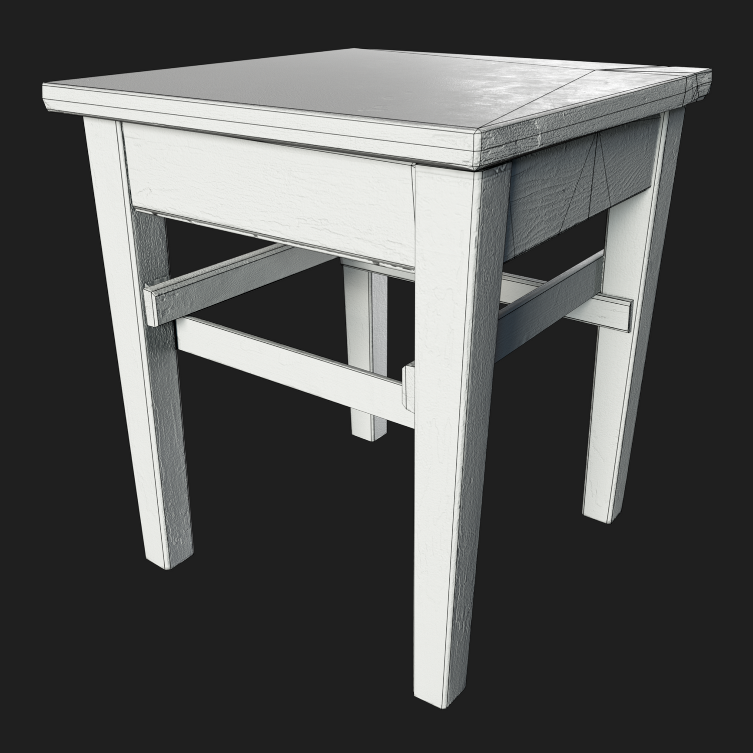 3D Small Handmade Wooden Table