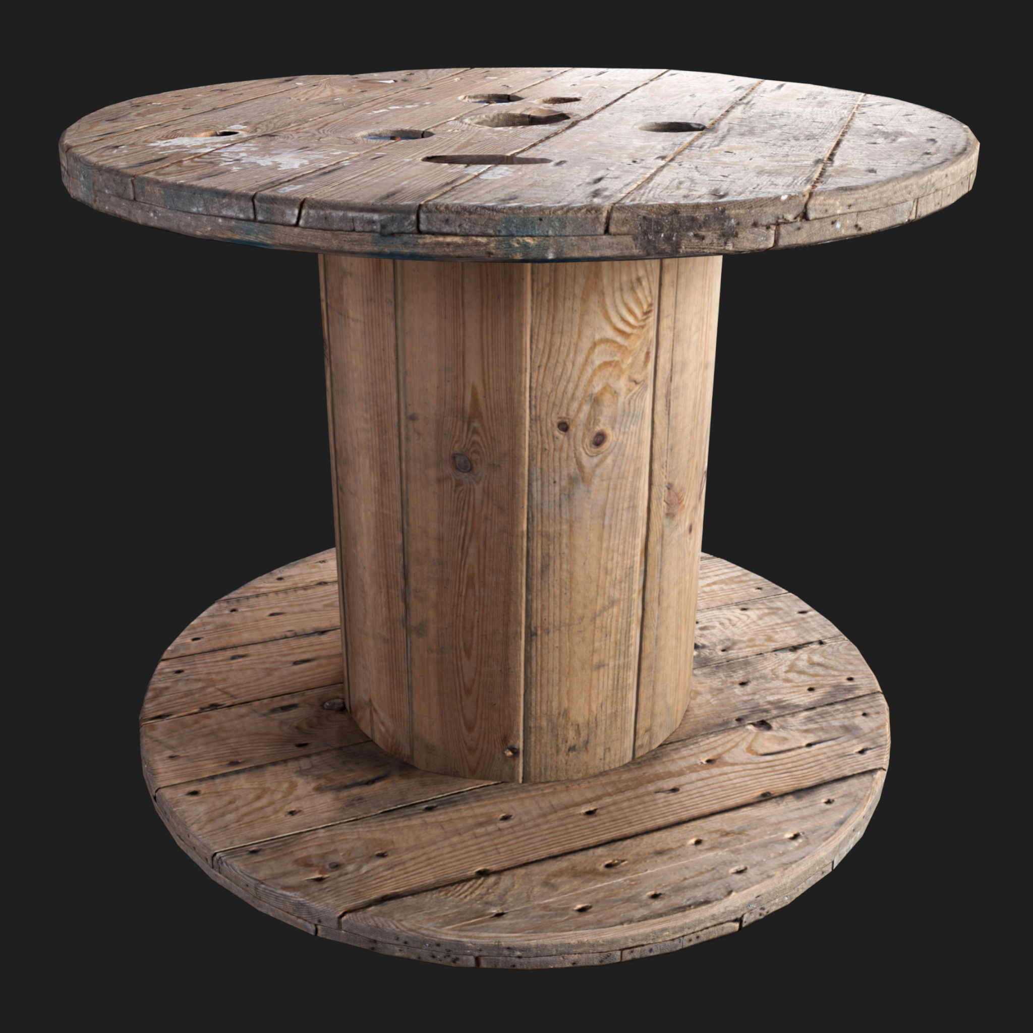 3D Wooden Cable Drum