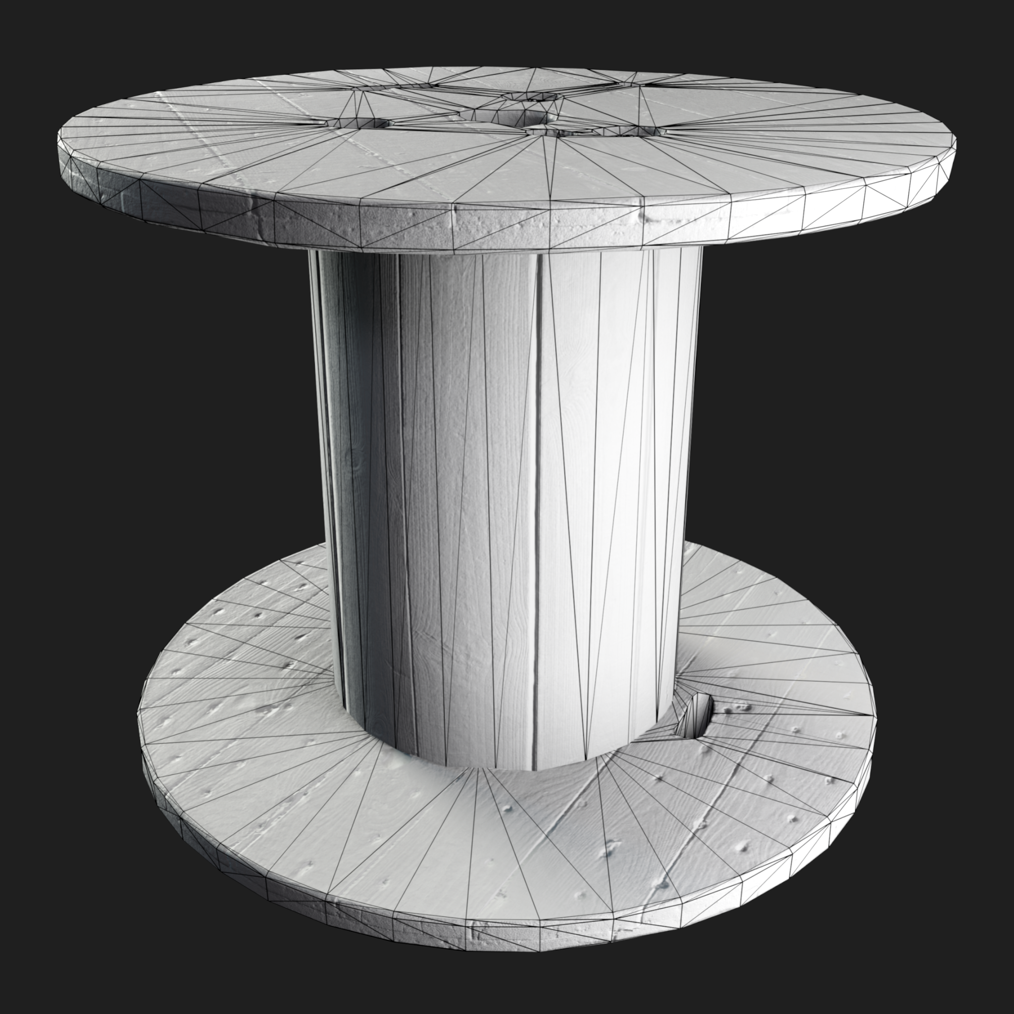 3D Wooden Cable Drum