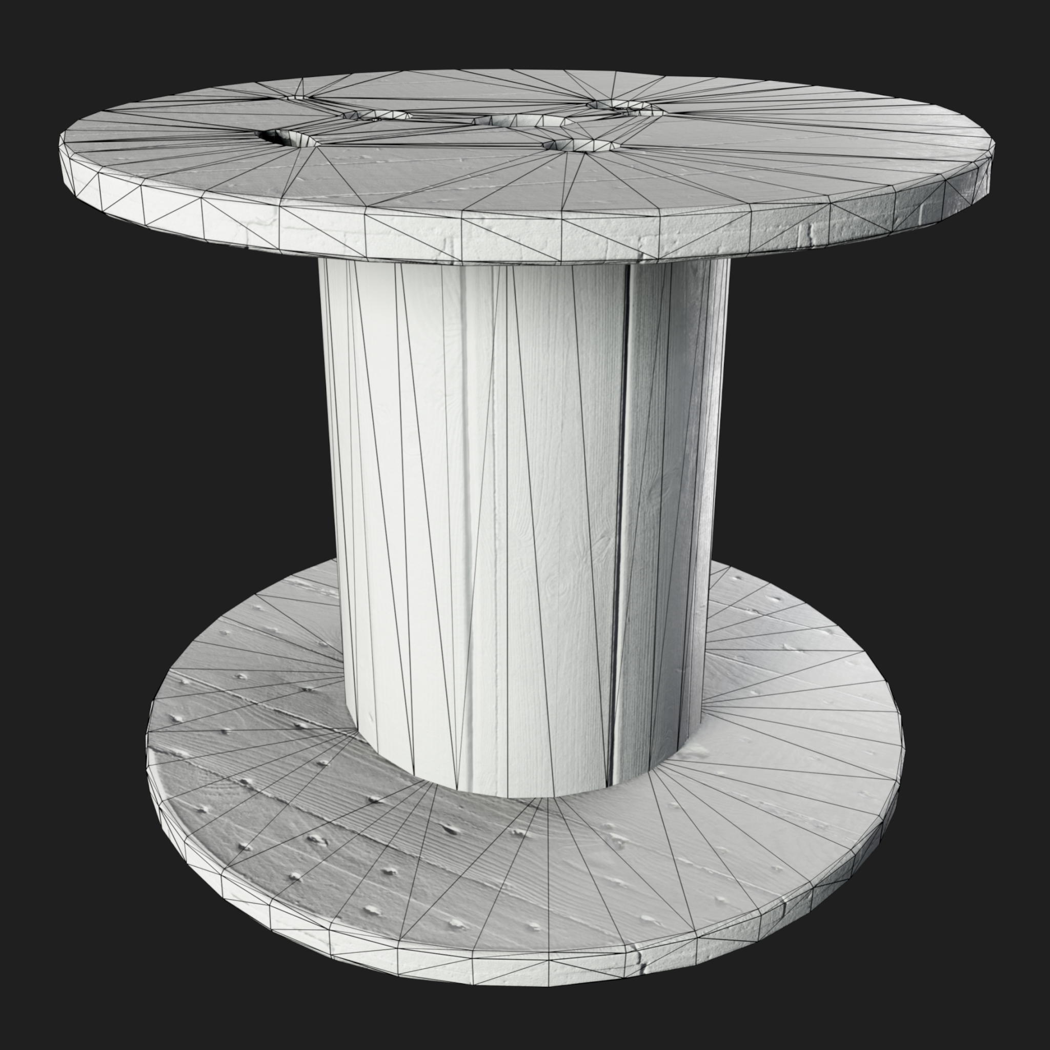 3D Wooden Cable Drum