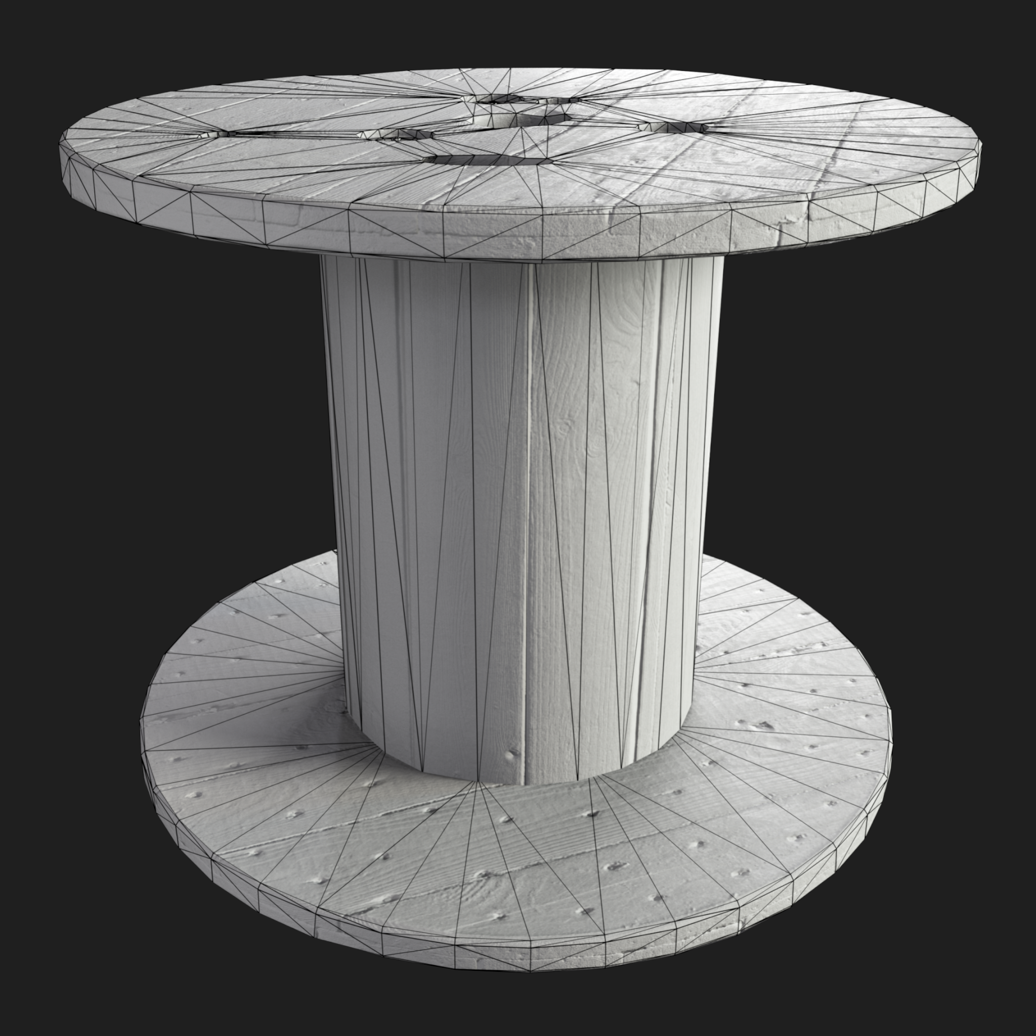 3D Wooden Cable Drum