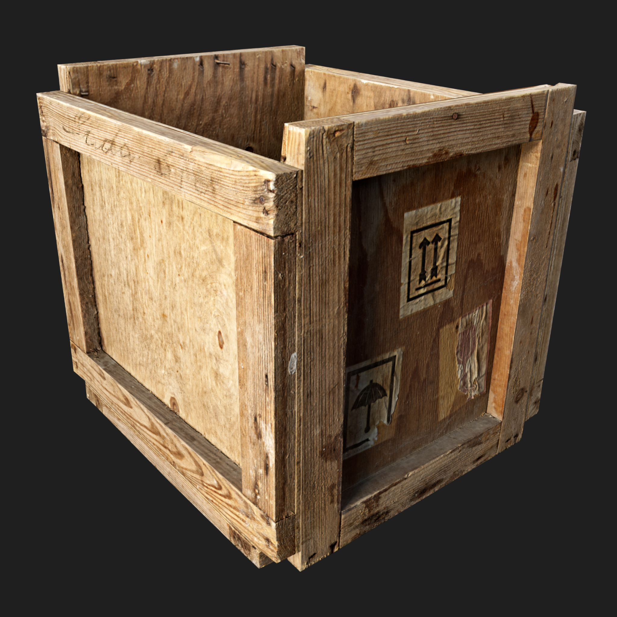 3D Wooden Crate