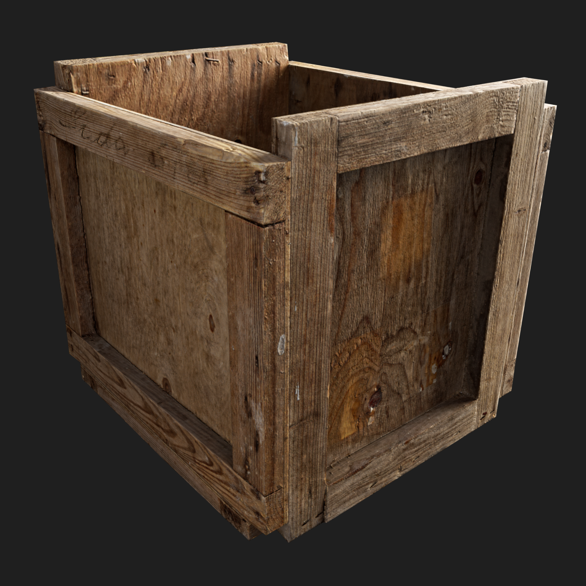3D Wooden Crate