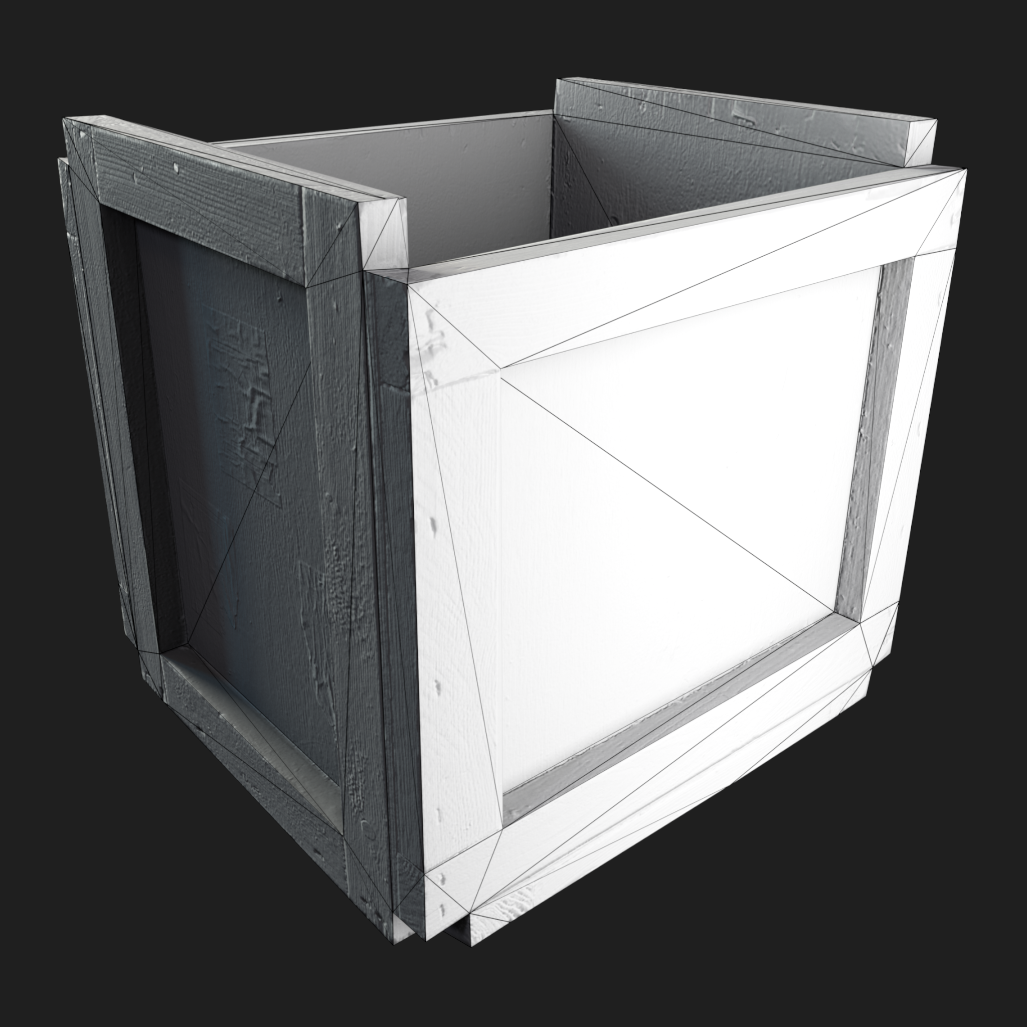 3D Wooden Crate
