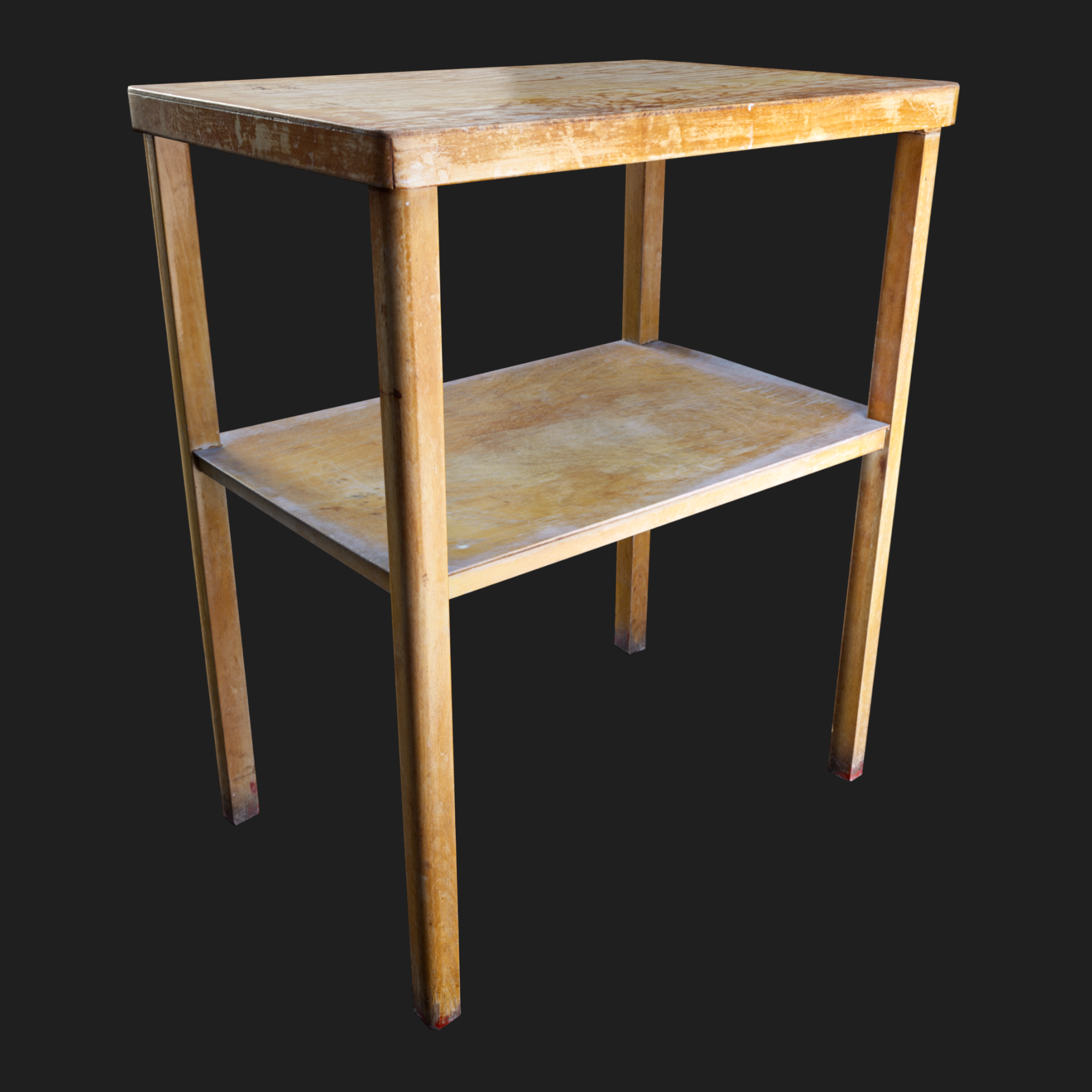 3D Model of Aged Table with Storage Shelf